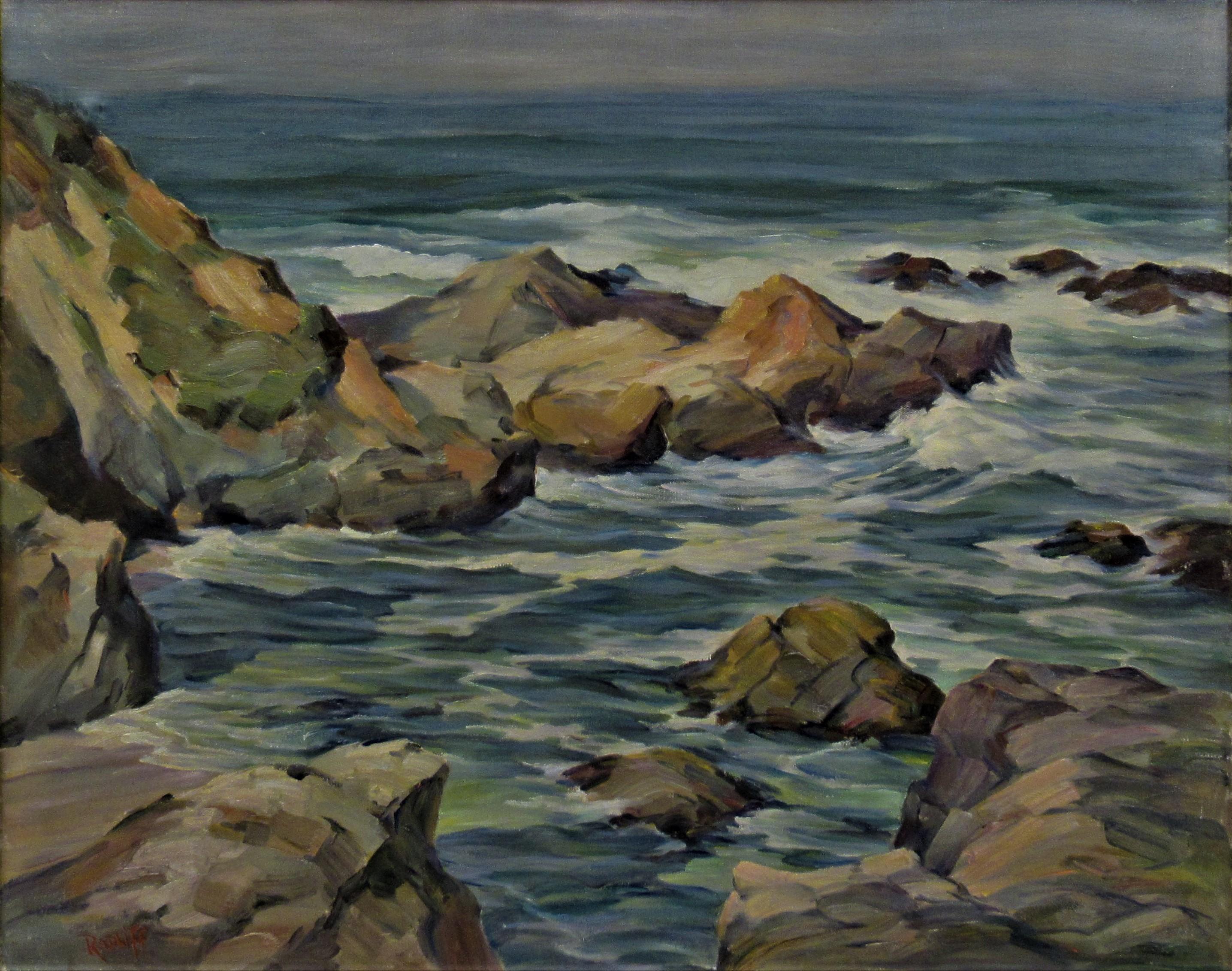 Coastal Scene, California - Painting by Ray Radliff