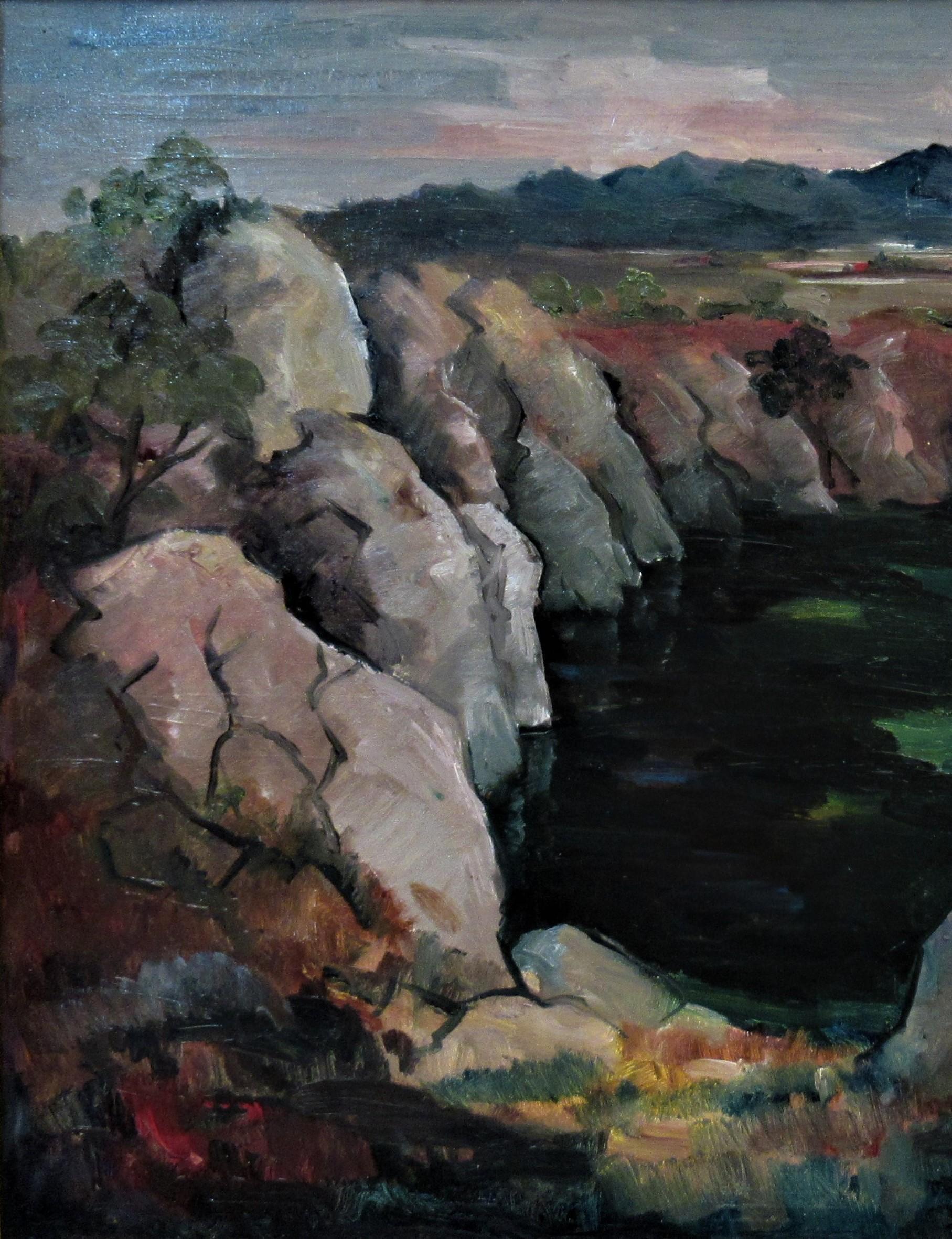 Paysage, Californie - Impressionnisme américain Painting par Elmer Stanhope