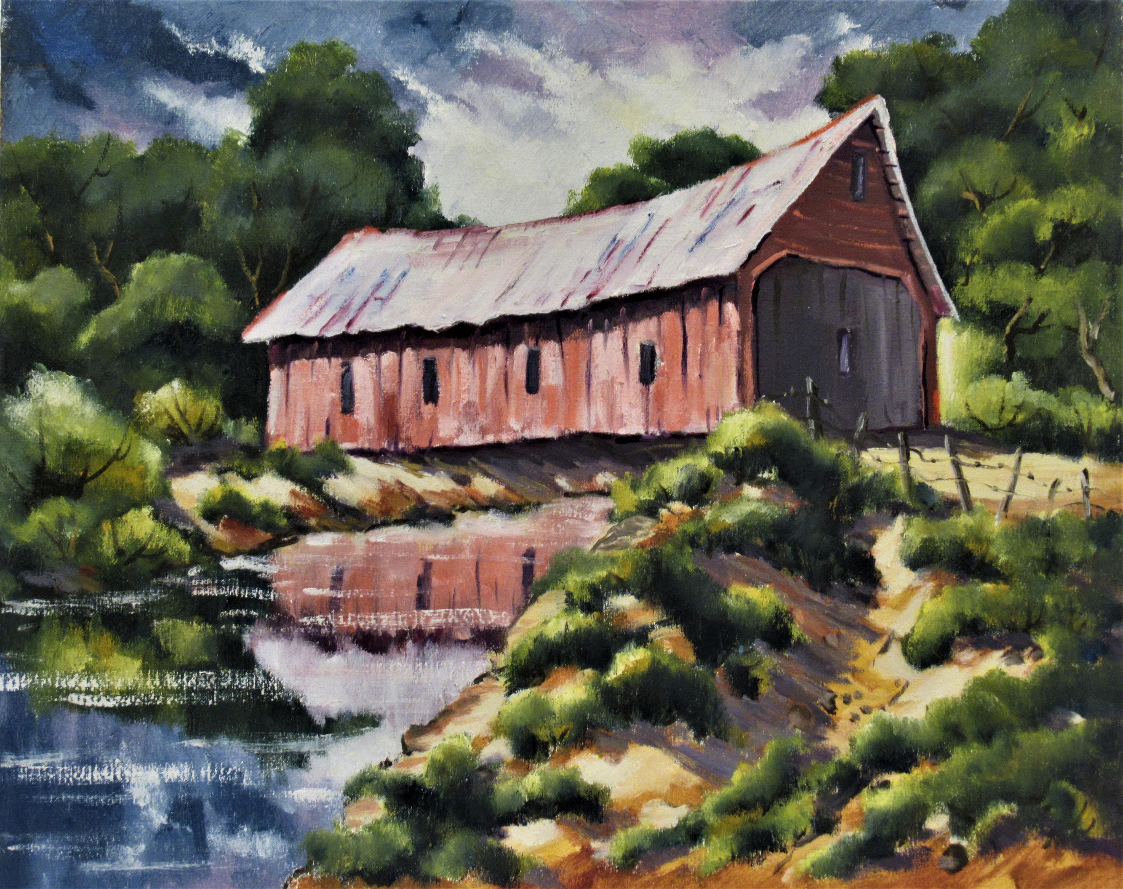 Clifford Holmes Landscape Painting - The Bridge House