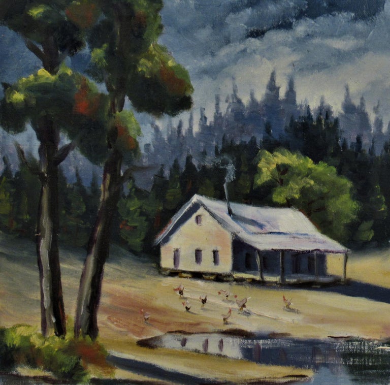 clifford holmes - landscape with house, california for