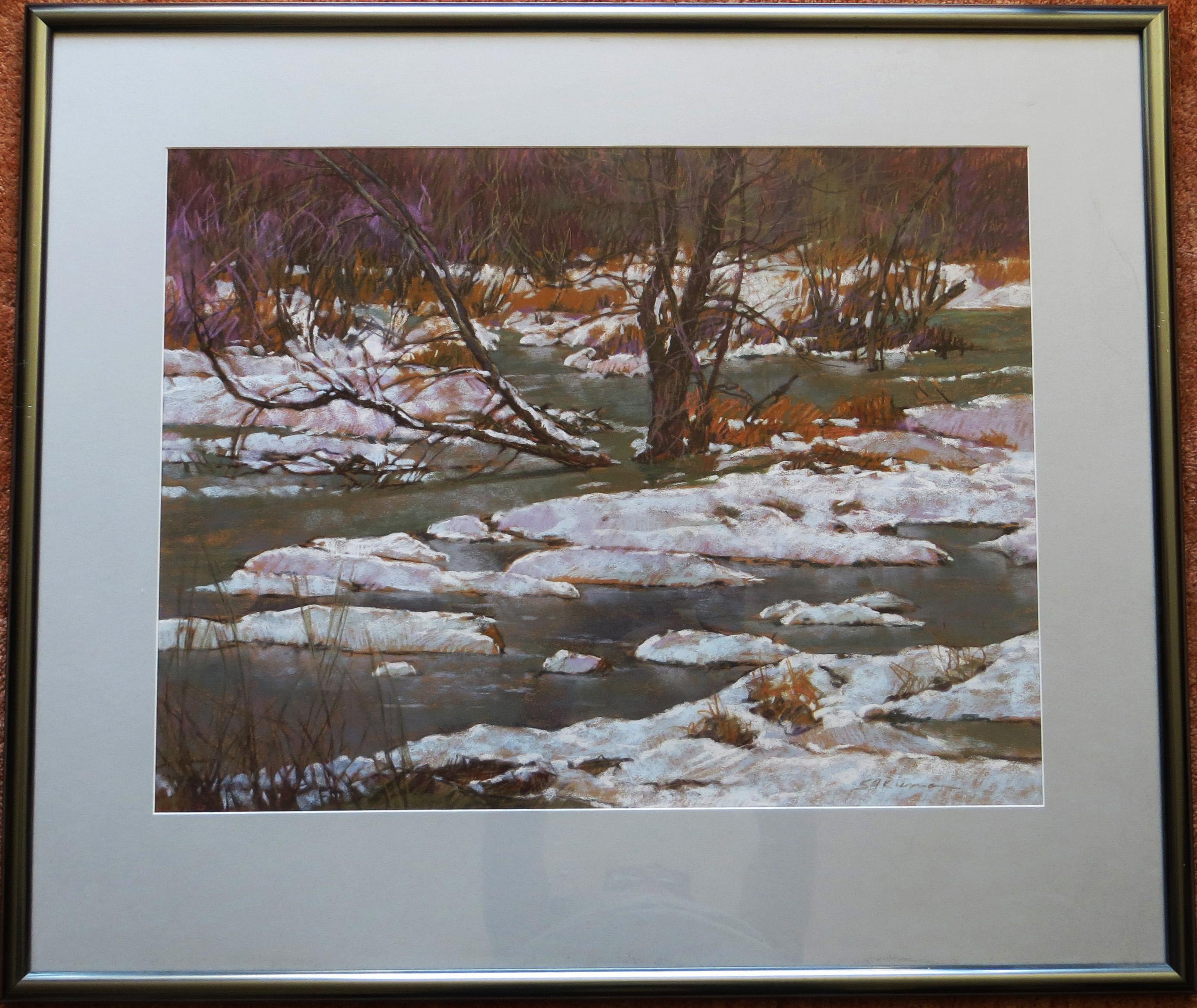 Frozen Stream - Painting by Sheila Rieman