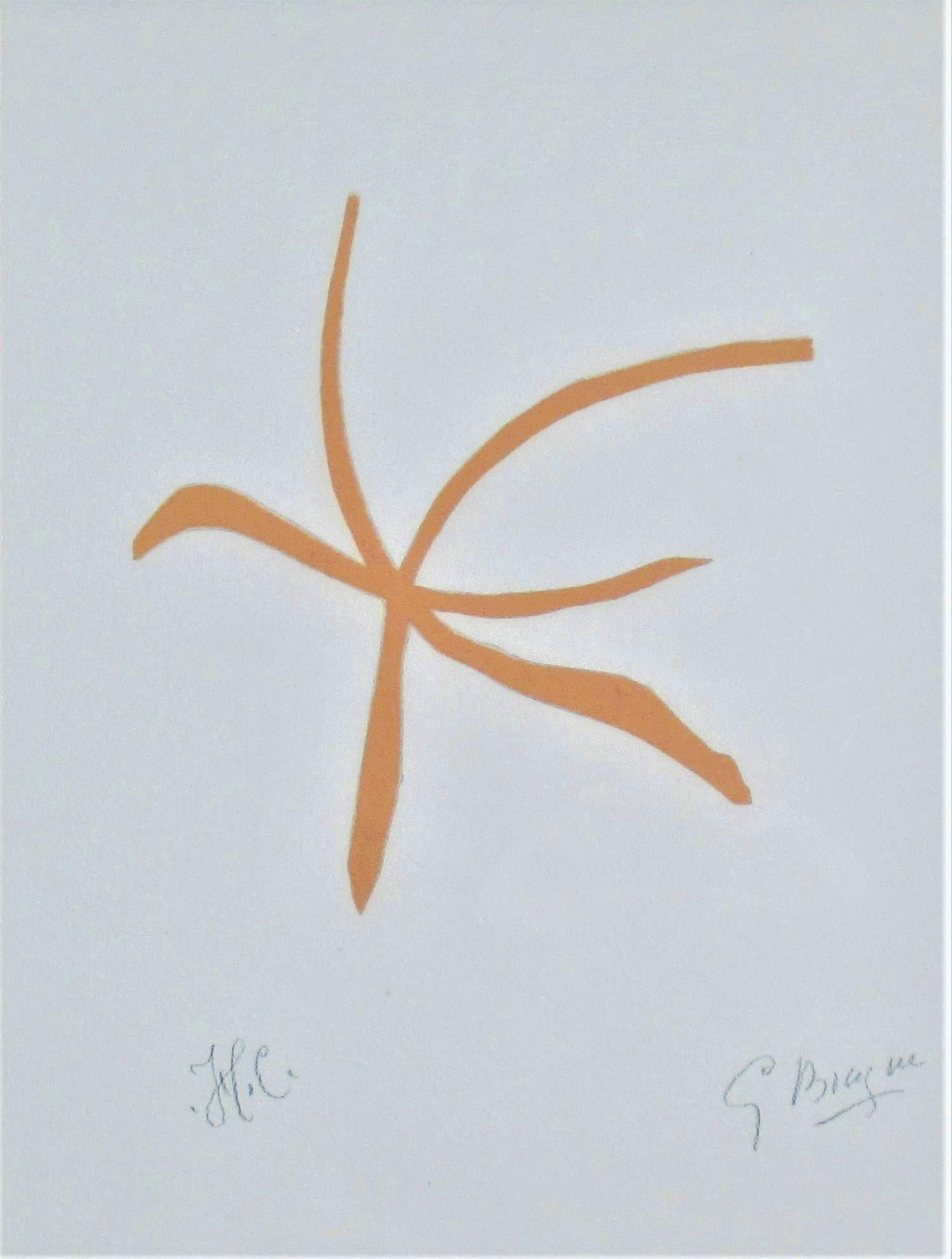 Etoile de Mer Rouge (Red Star Fish) from the suite, Si je mourais La-Bas - Print by George Braque