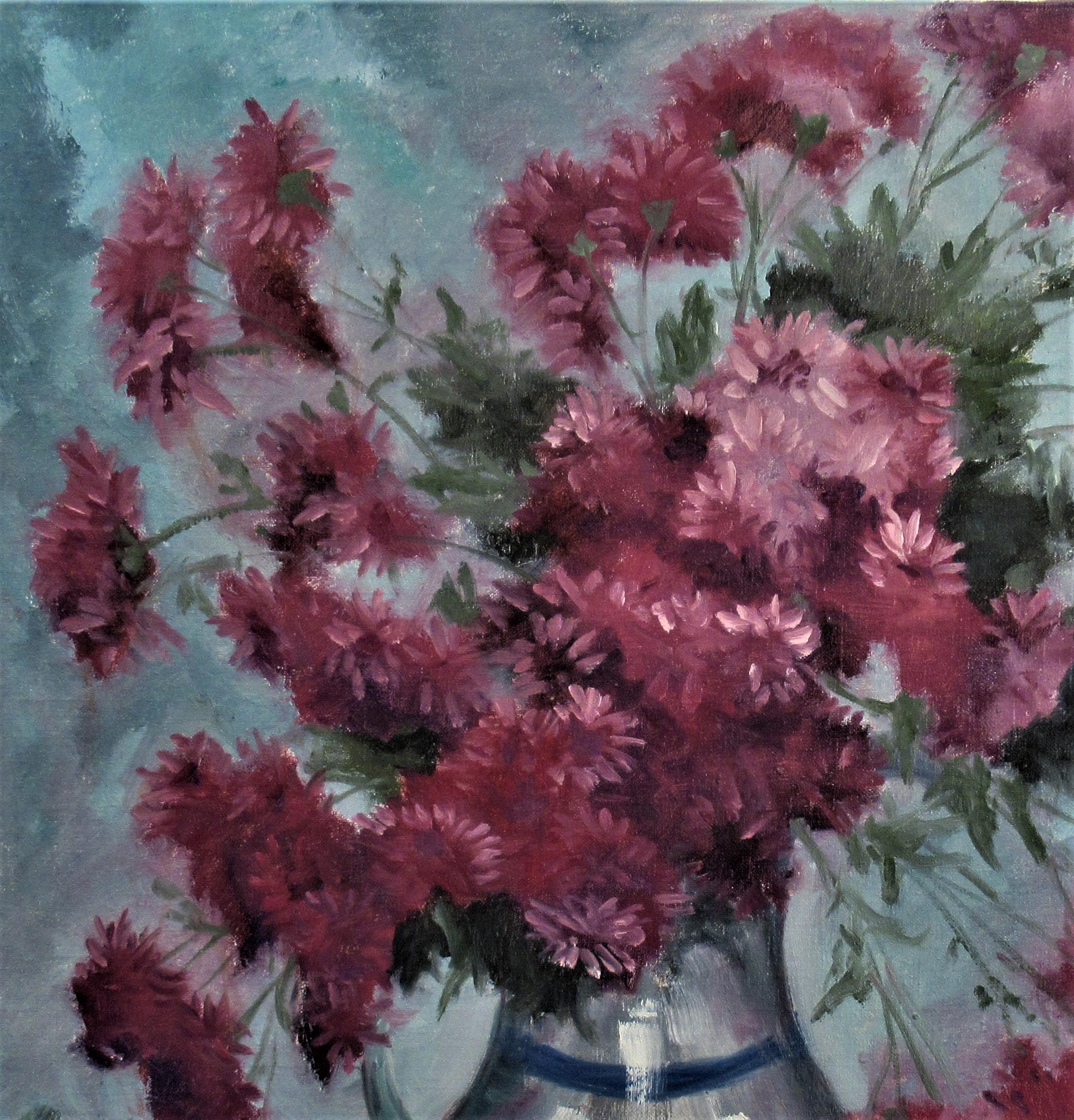 Flowers in a Vase - Painting by Clifford Holmes