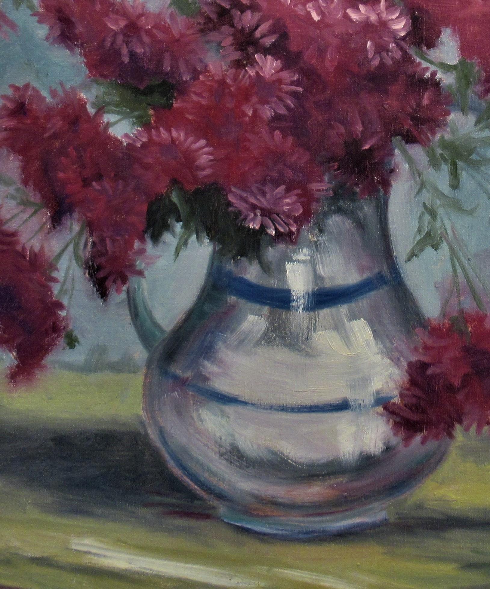 Fleurs dans un vase - Impressionnisme américain Painting par Clifford Holmes