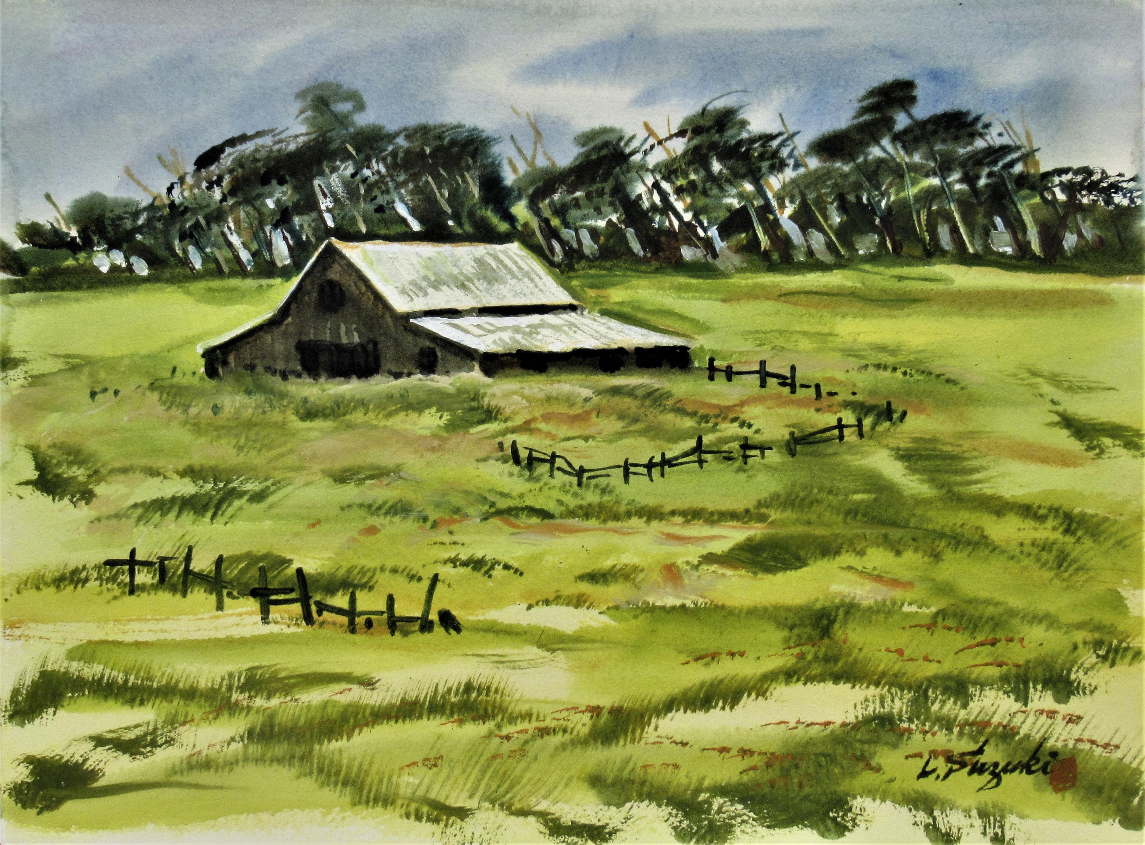 Lewis Suzuki Landscape Art - Landscape with Barn III