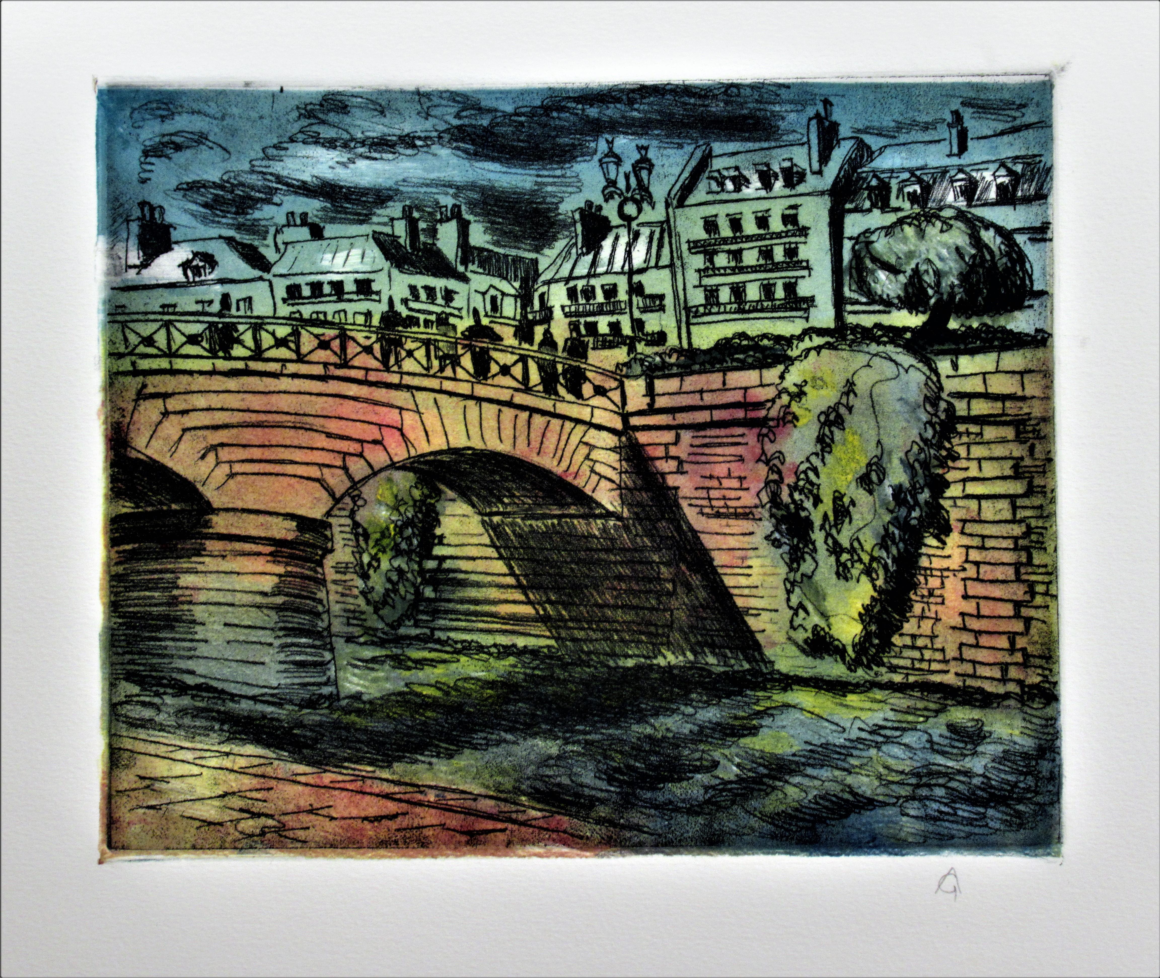 Arnold A. Grossman Print - Paris, Le Pont Neuf