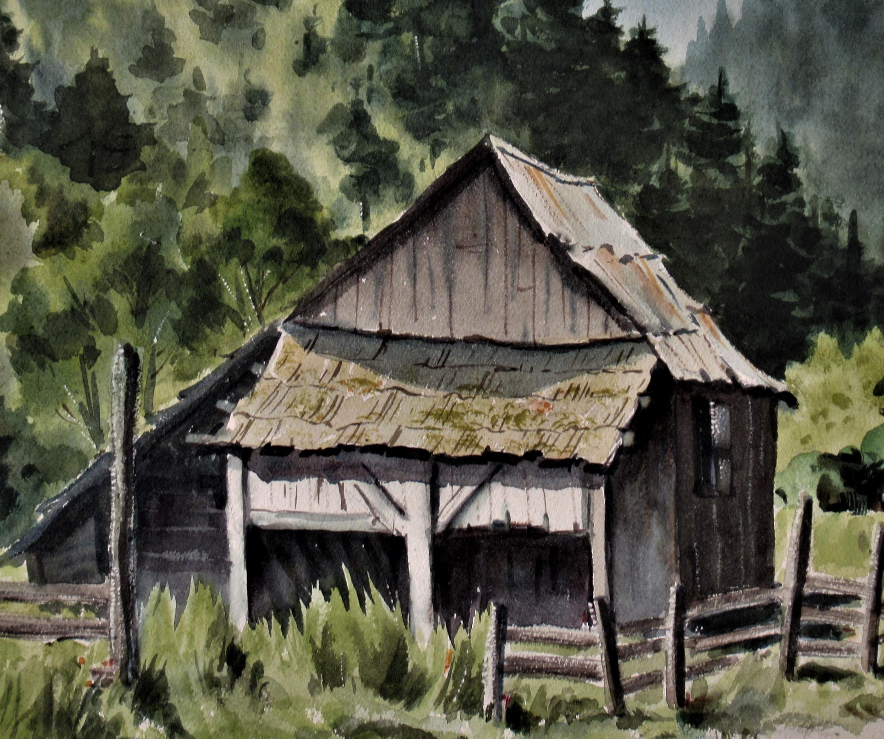 Gray Ranch, Corner of William and Calpello, Mendocino - Art by Ruth Carlson