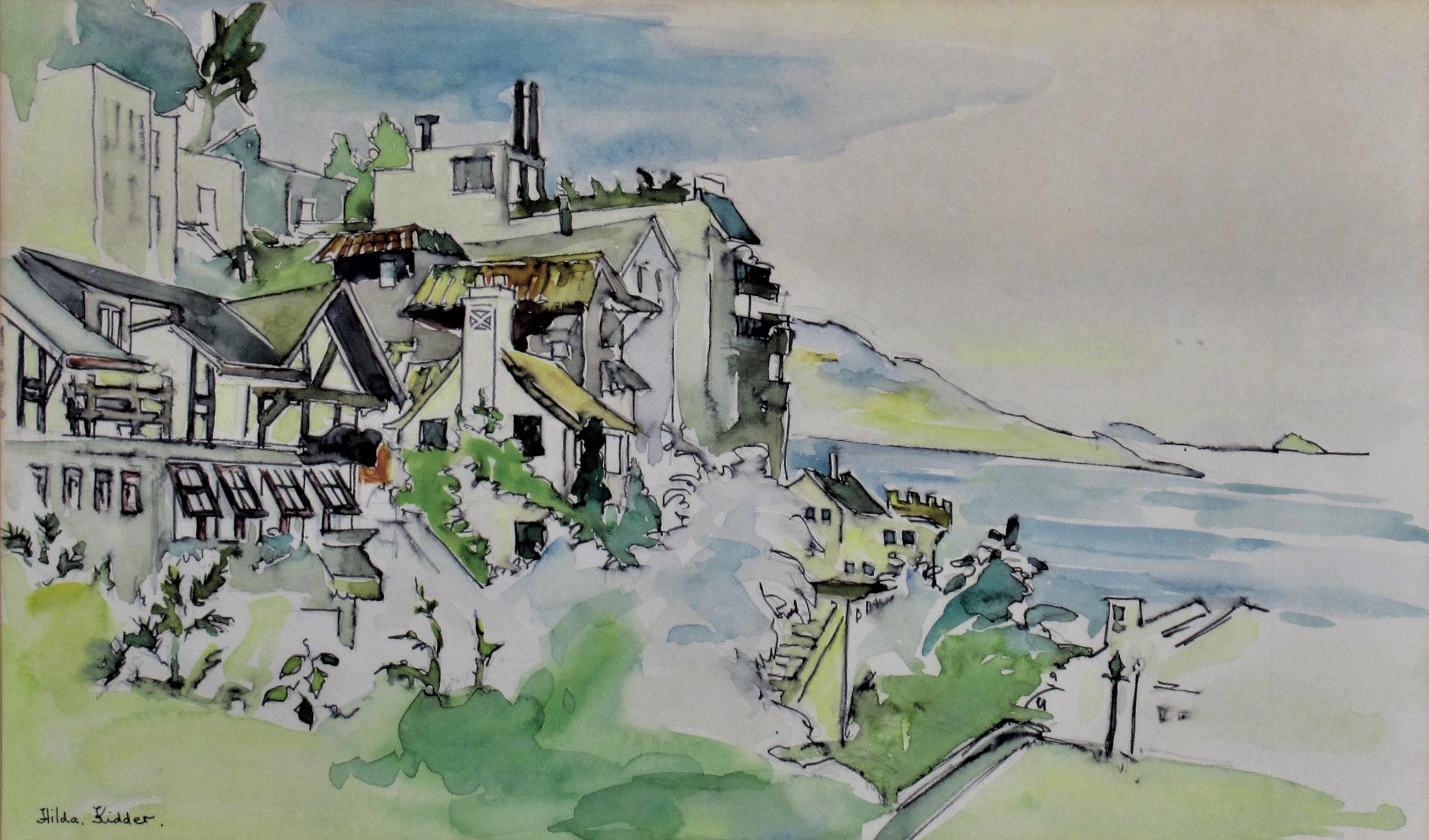 View of Angel Island von Tiburon, Kalifornien – Art von Hilda Kider