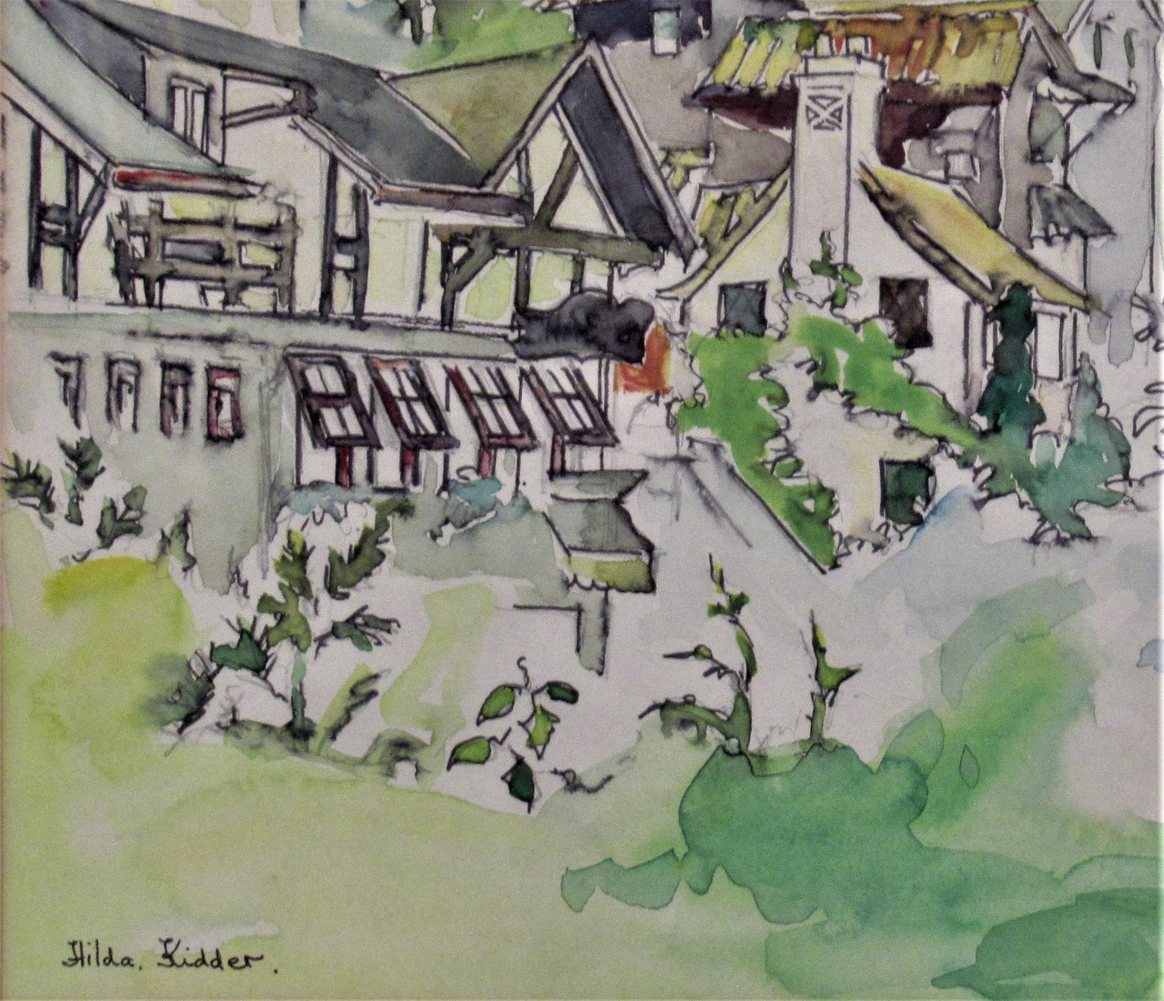 View of Angel Island von Tiburon, Kalifornien (Grau), Figurative Art, von Hilda Kider