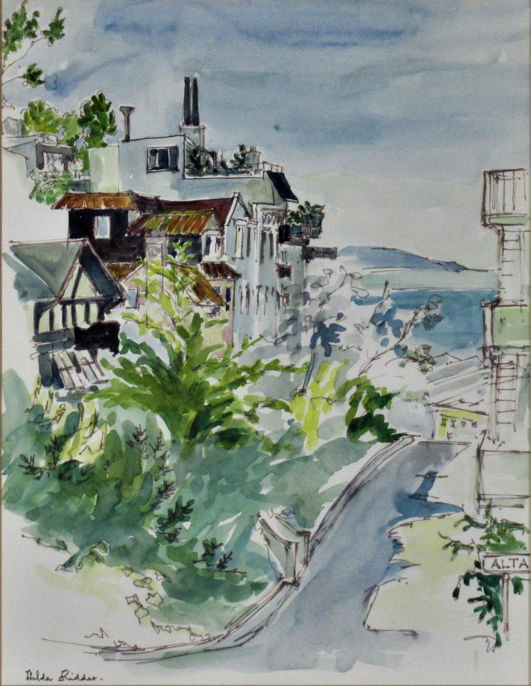 View of Angel Island from Tiburon, California II - Art by Hilda Kider