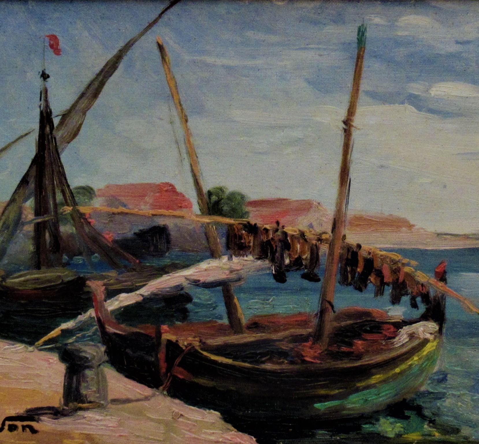 Port en Provence - Impressionist Painting by Jean Guindon