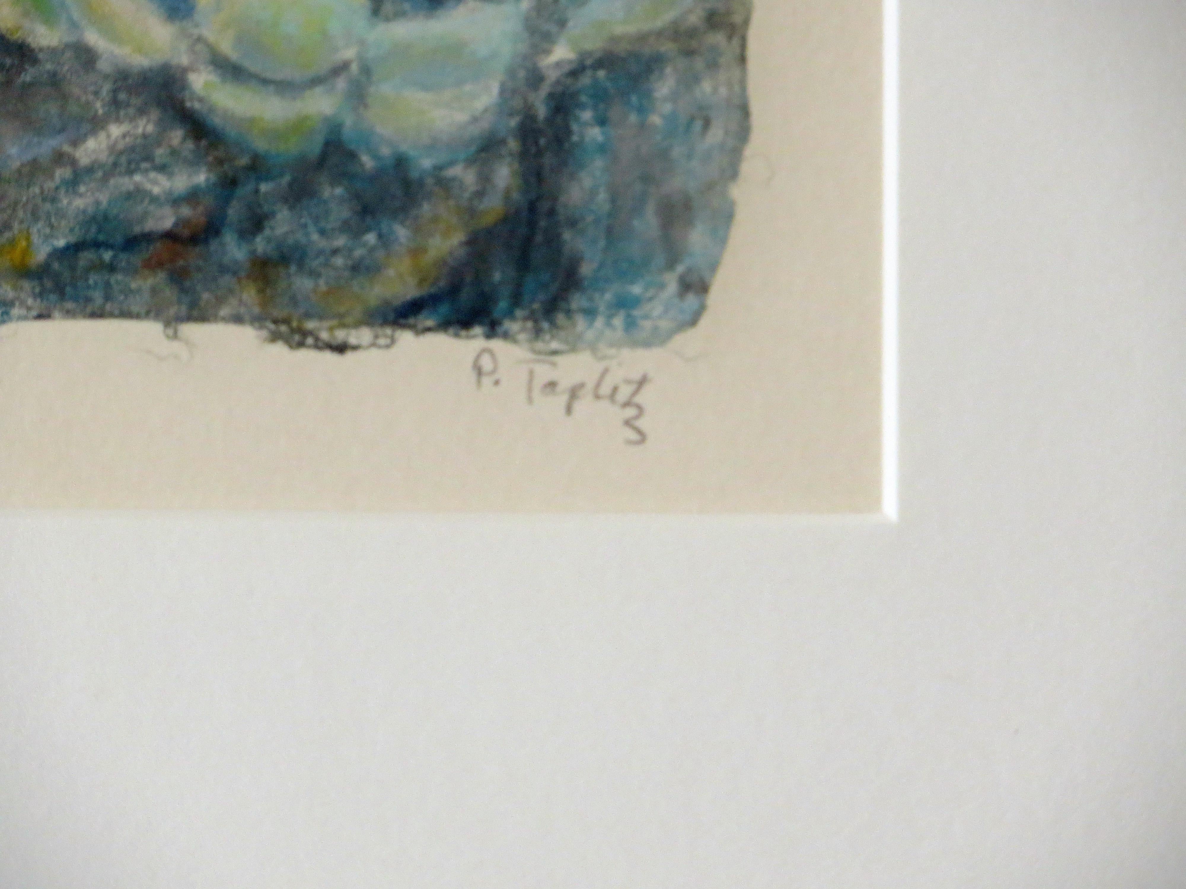 Kaktus-Felsengarten II (Grau), Landscape Print, von Phyllis Taplitz