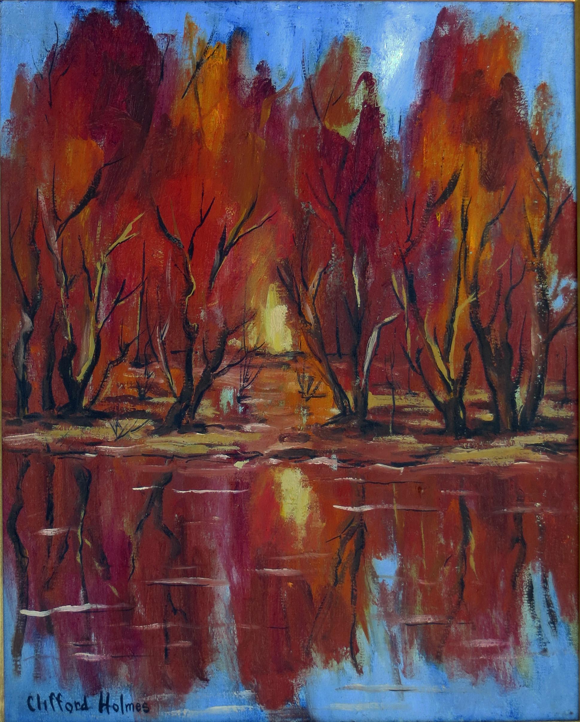 October Maples - Painting by Clifford Holmes