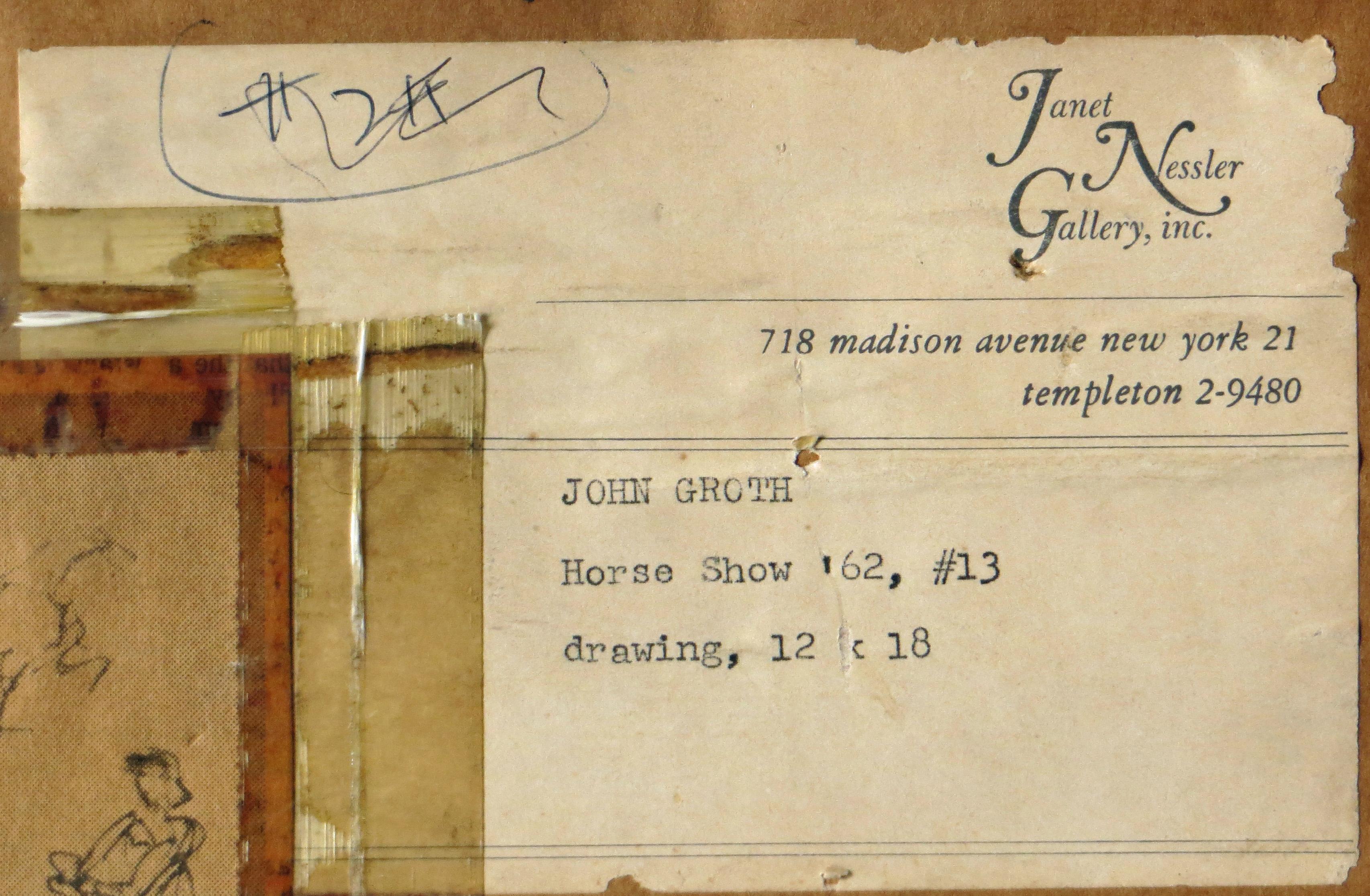 John Groth 1962 Horse Show at 1stDibs yanks hemingway menu, john groth artist, john groth