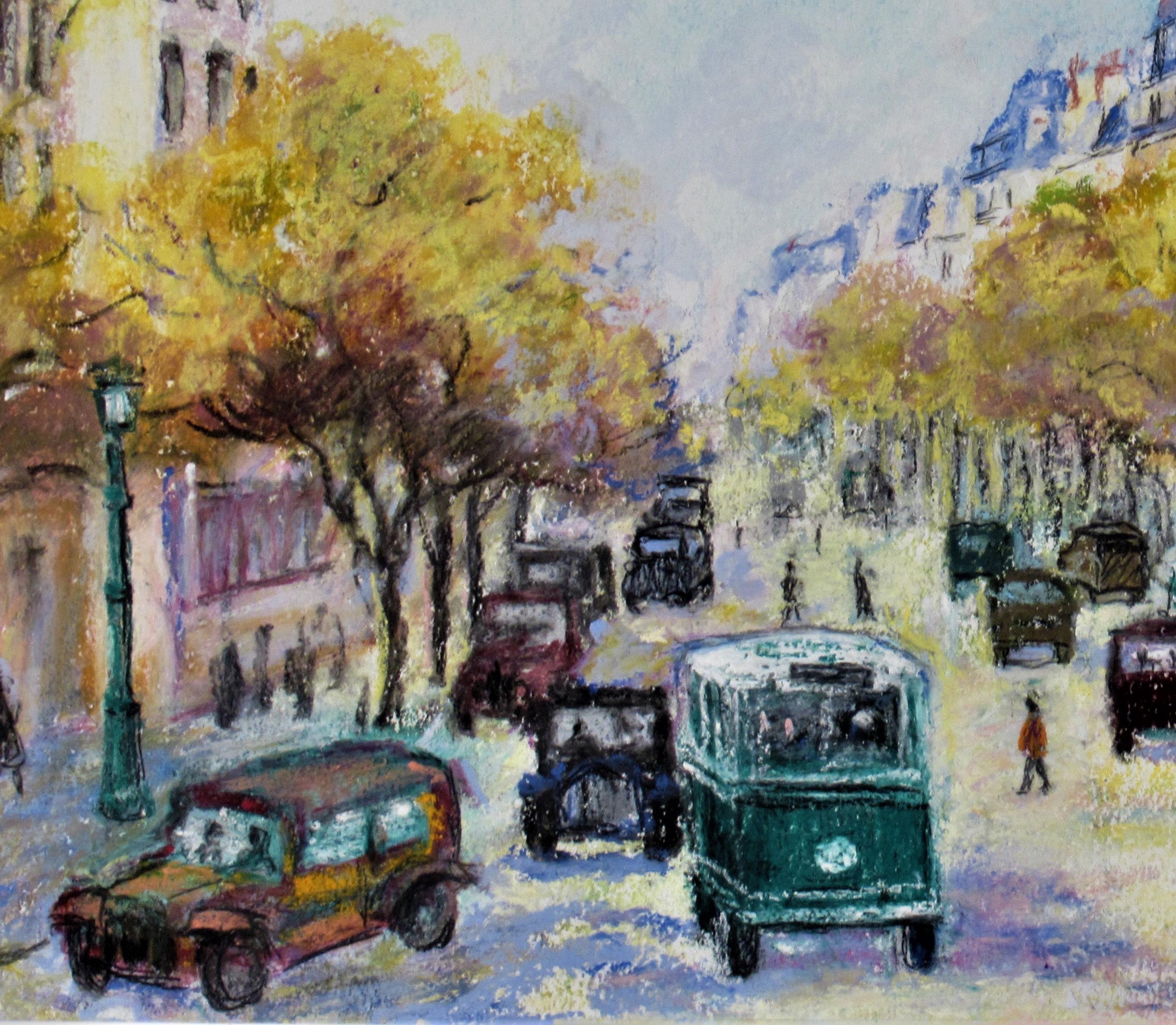 Le Boulevard Bonne Nouvelle en Autonne - Art Impresionista de Anne De Vernac