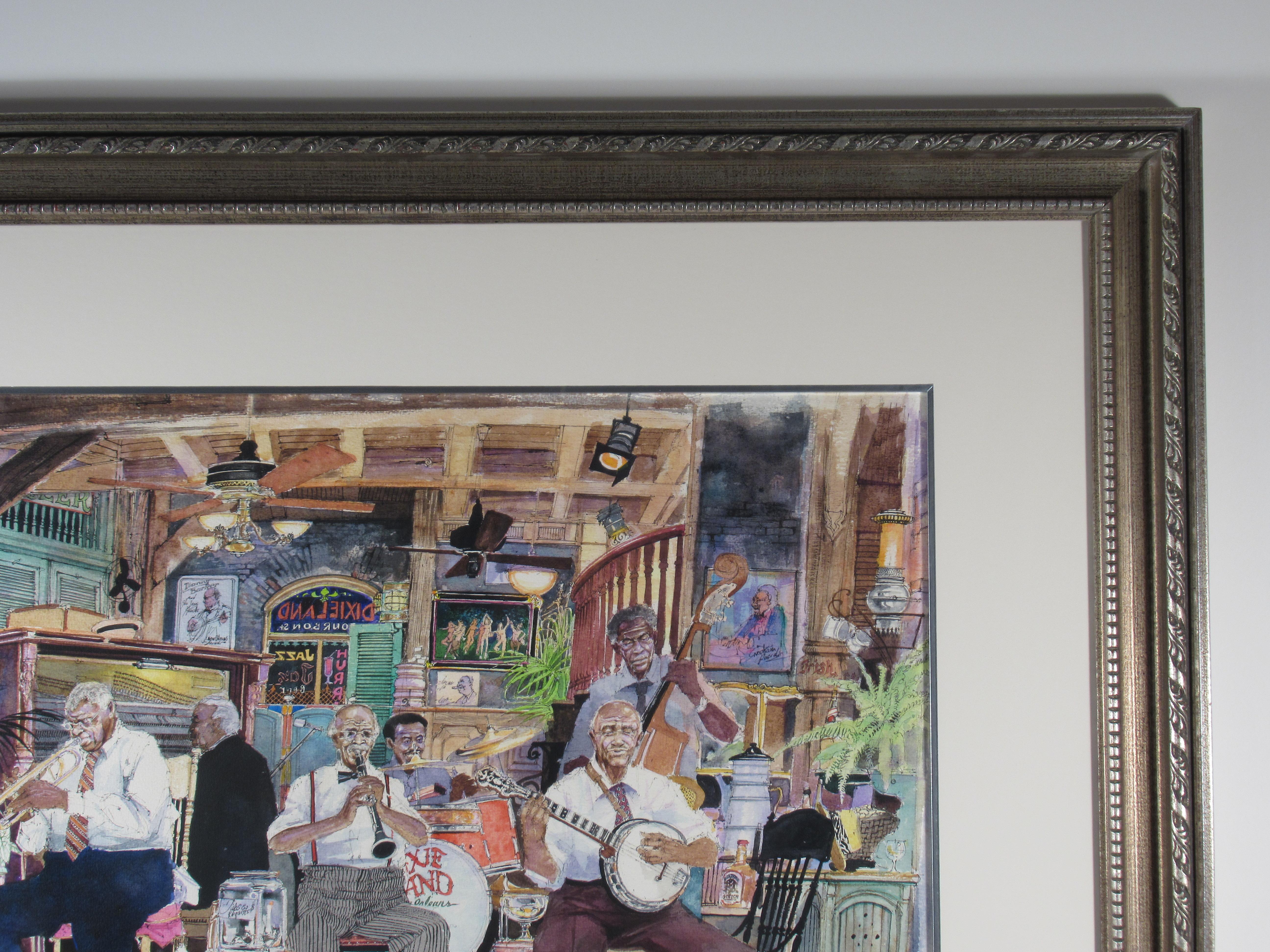 Jazz from the Heart of New Orleans - Gray Figurative Art by Tommy Thompson