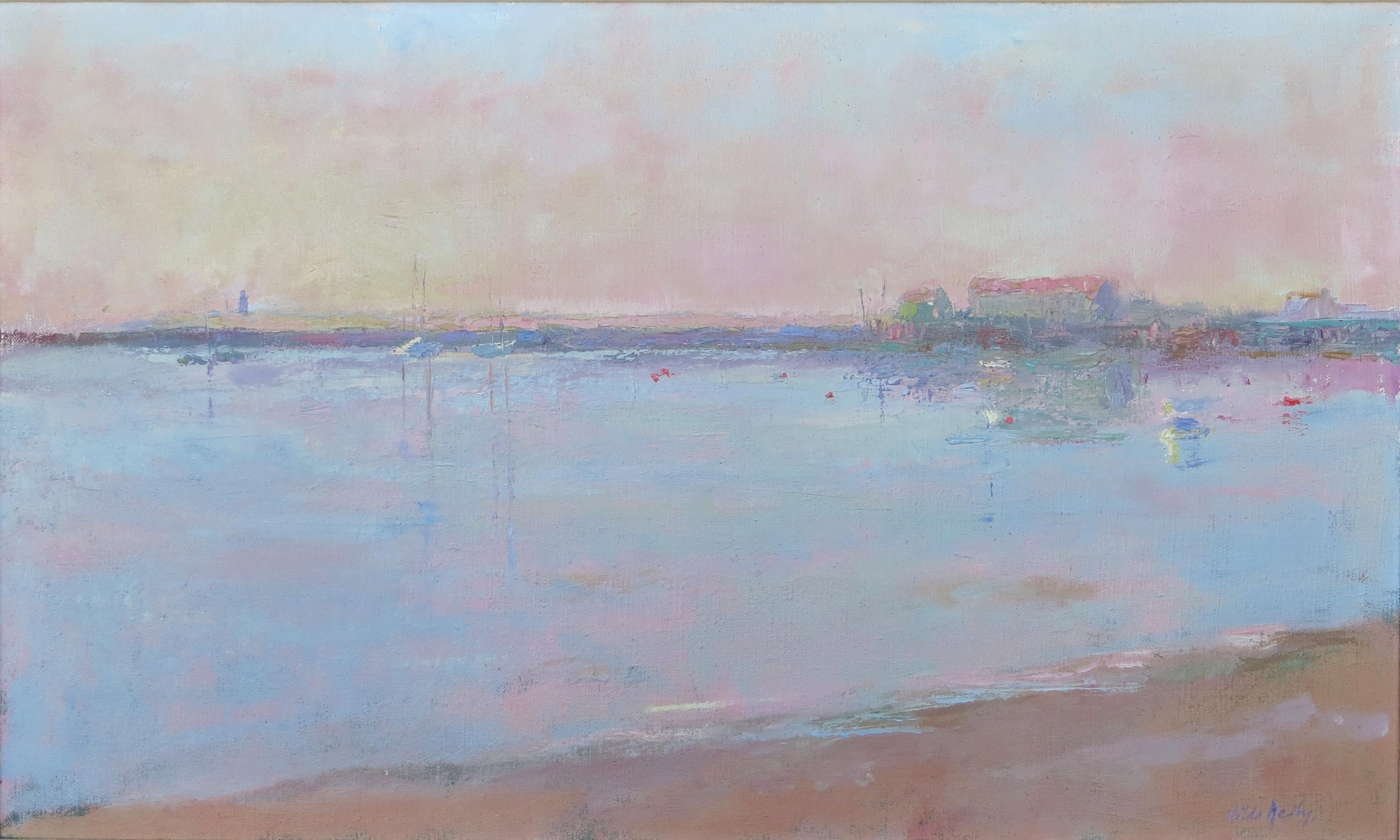 La baia/ Mattina presto, Provincetown - Painting di Hilda Neily
