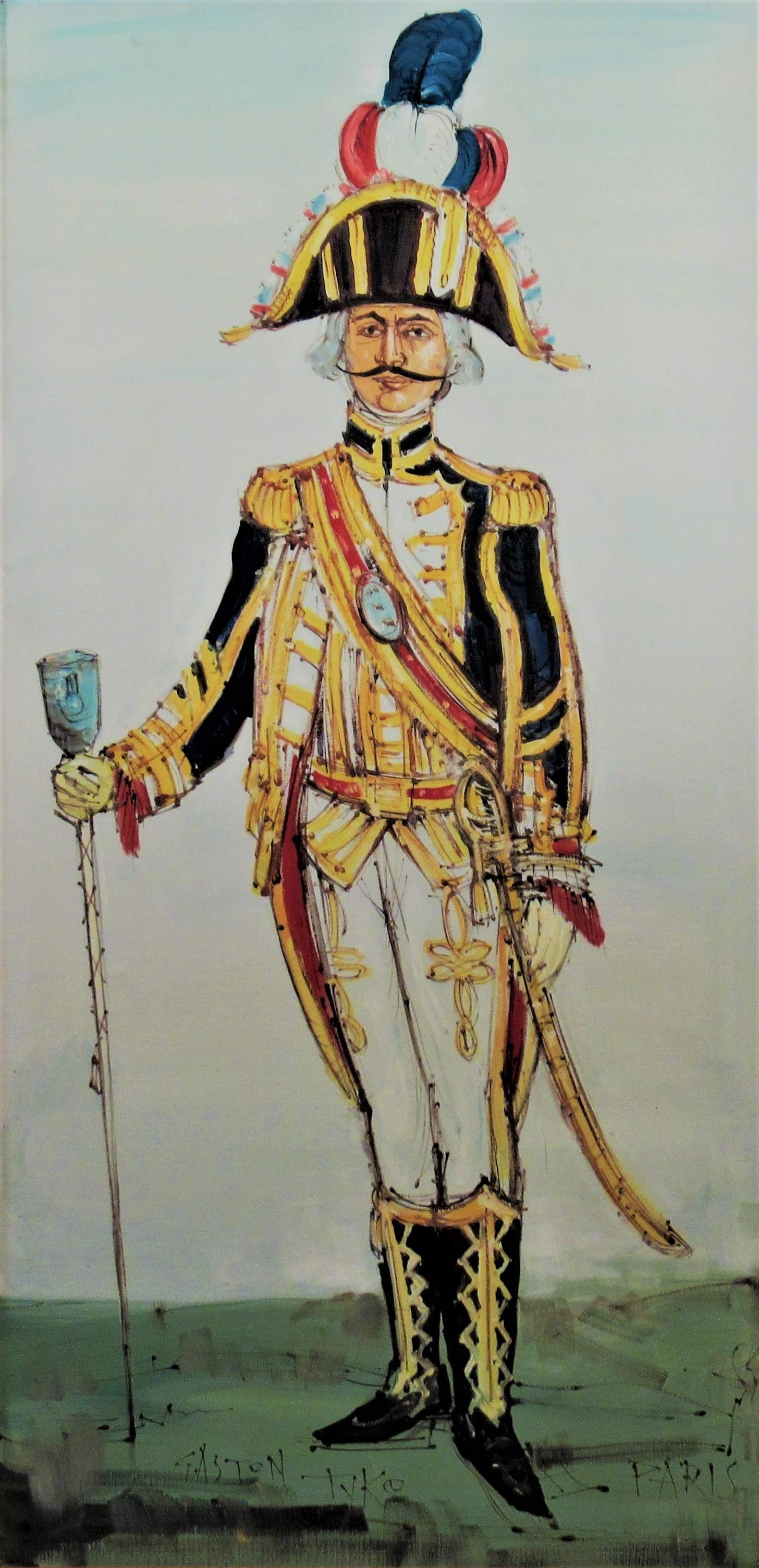 Tambour Major du Premier Empire, Paris. - Painting by Gaston Tyco