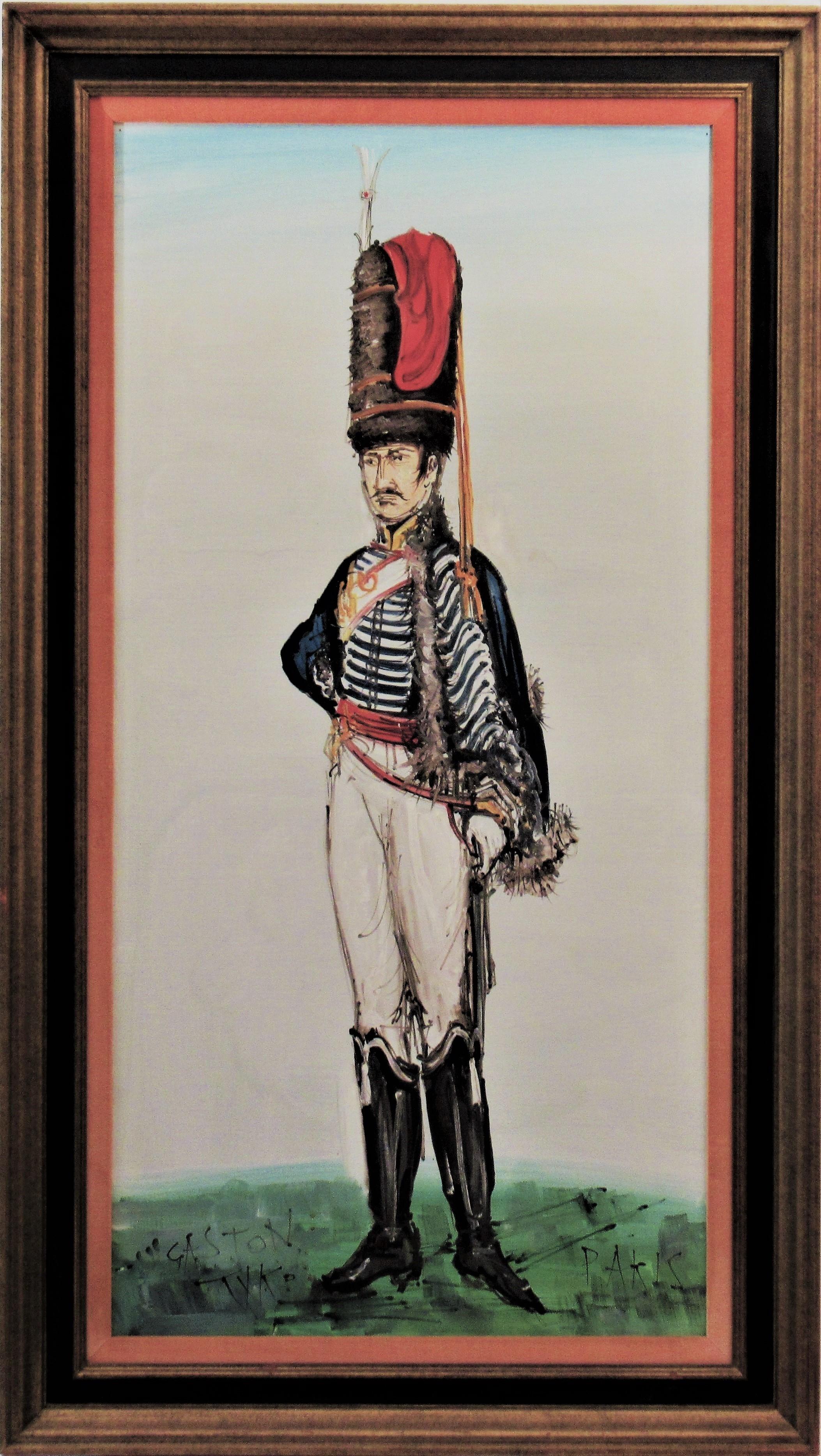 Figurative Painting Gaston Tyco - Hussard du Premier Empire, Paris