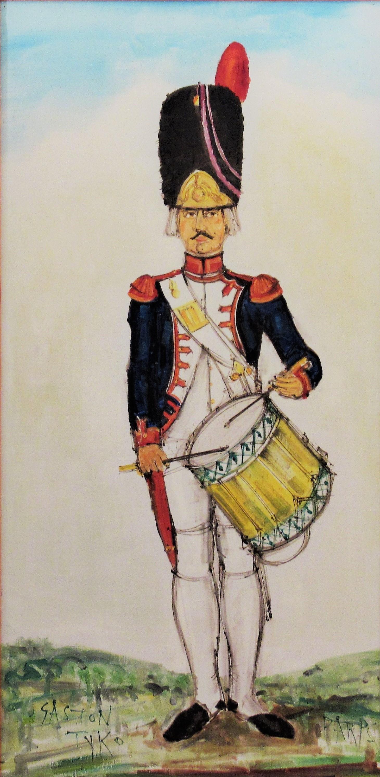 Tambour Grognard du Premier Empire, Paris - Painting by Gaston Tyco