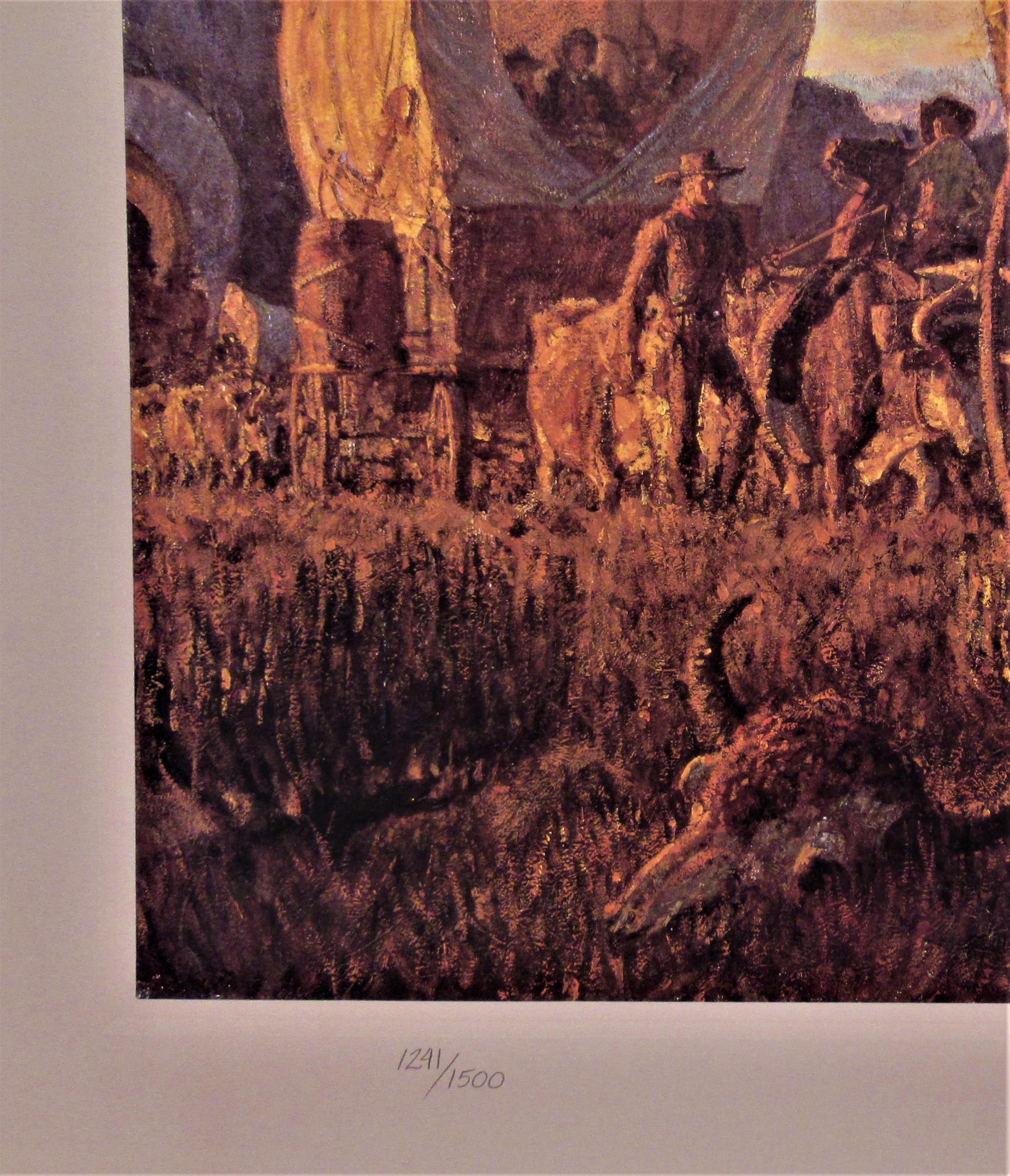 The Long Trail West - Black Figurative Print by Arnold Friberg