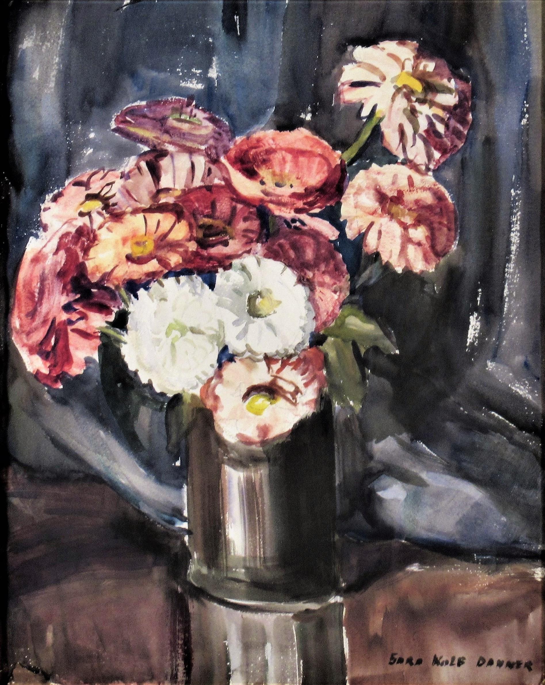 Flowers in a Vase - Art by Sara Ethel Kolb Danner