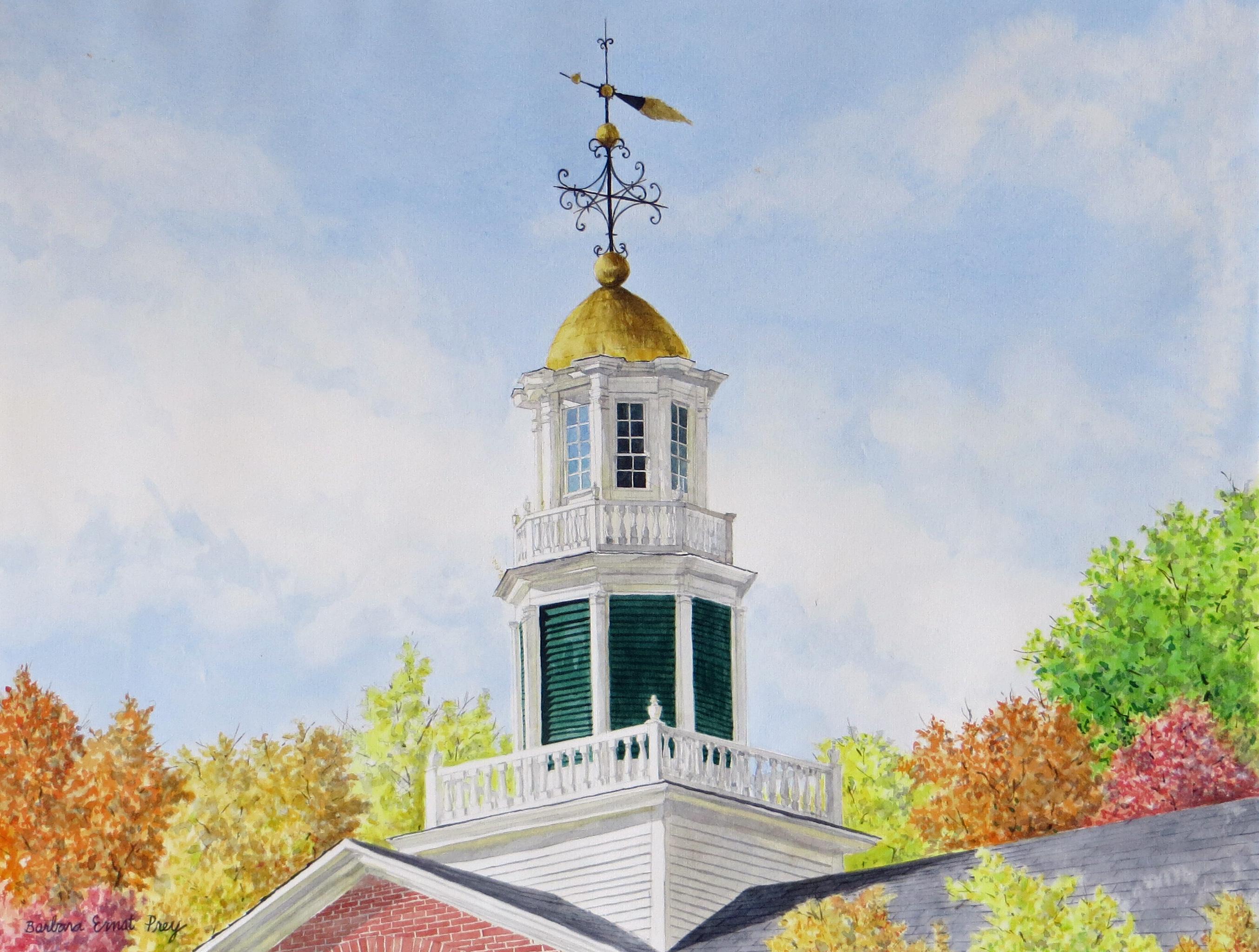 Barbara Ernst Prey Landscape Painting - Griffin Hall, Williams College, Autumn