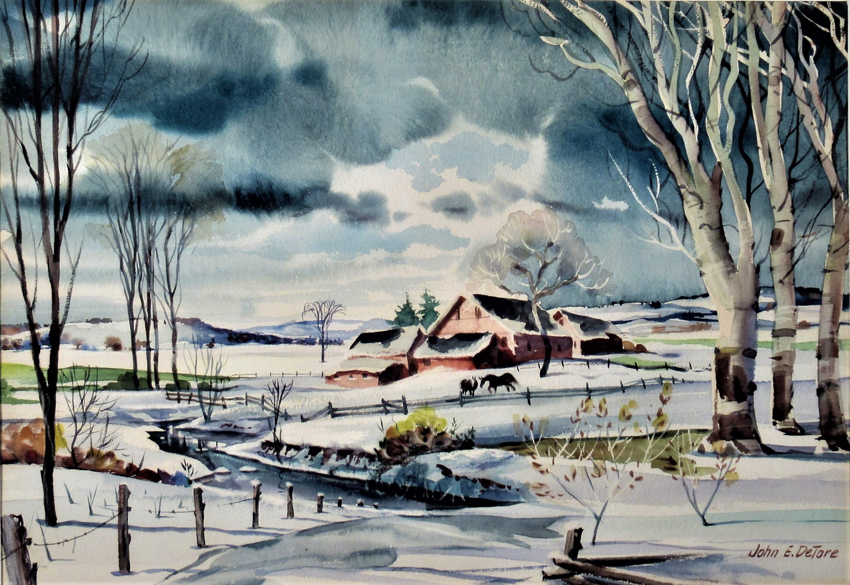 Paysage d'hiver - Art de John E. Detore