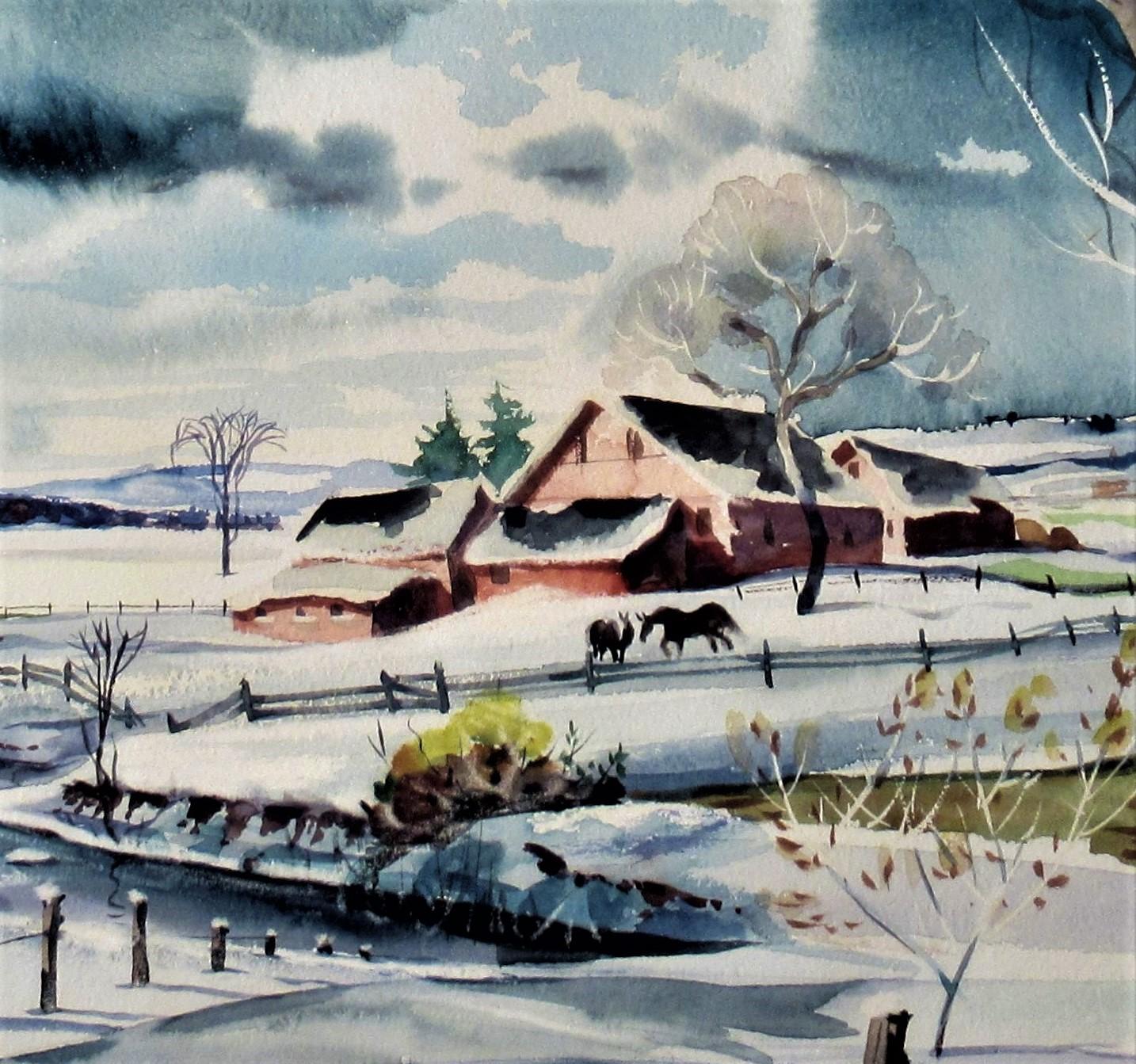 Paysage d'hiver - Impressionnisme américain Art par John E. Detore