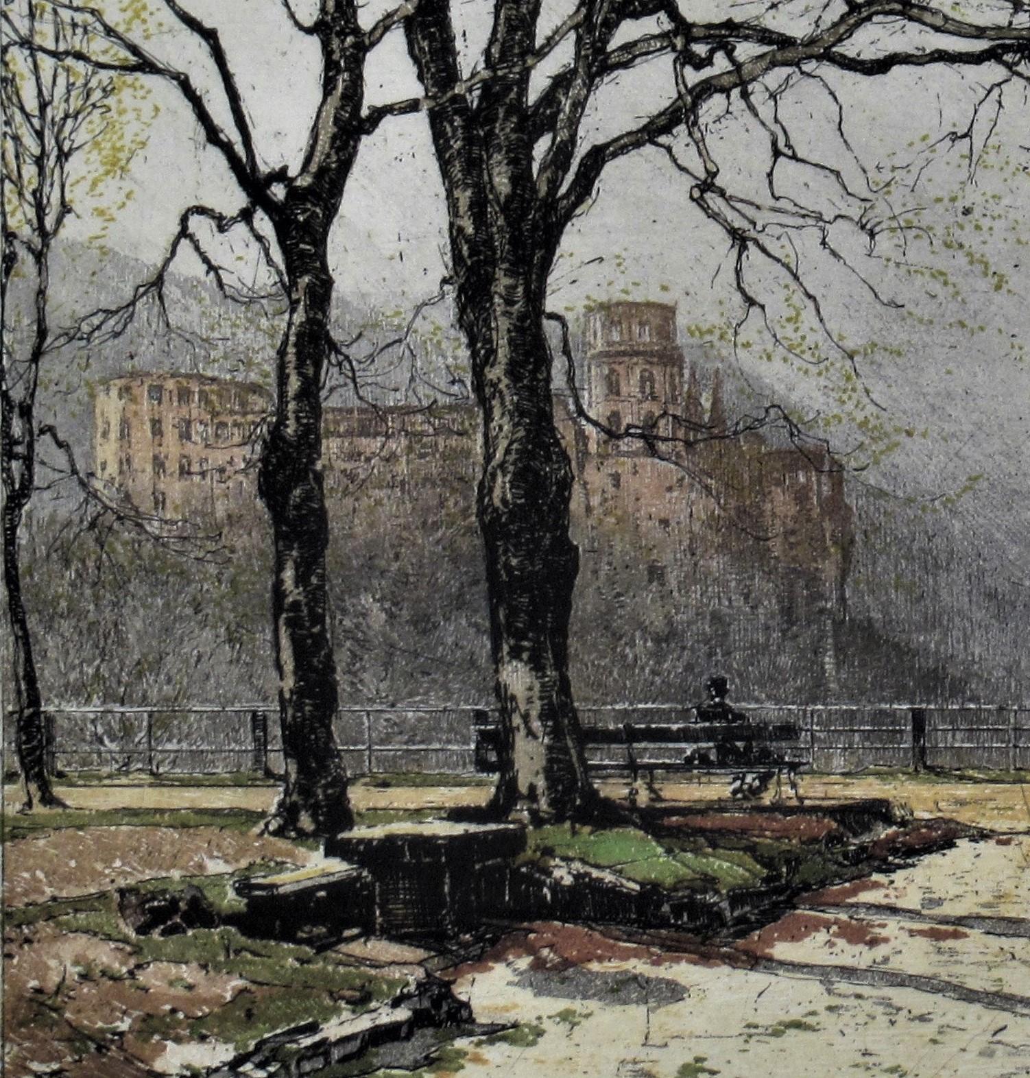 Terraza de Heidelberg, Alemania - Print Realista de Tana Kasimir Hoernes