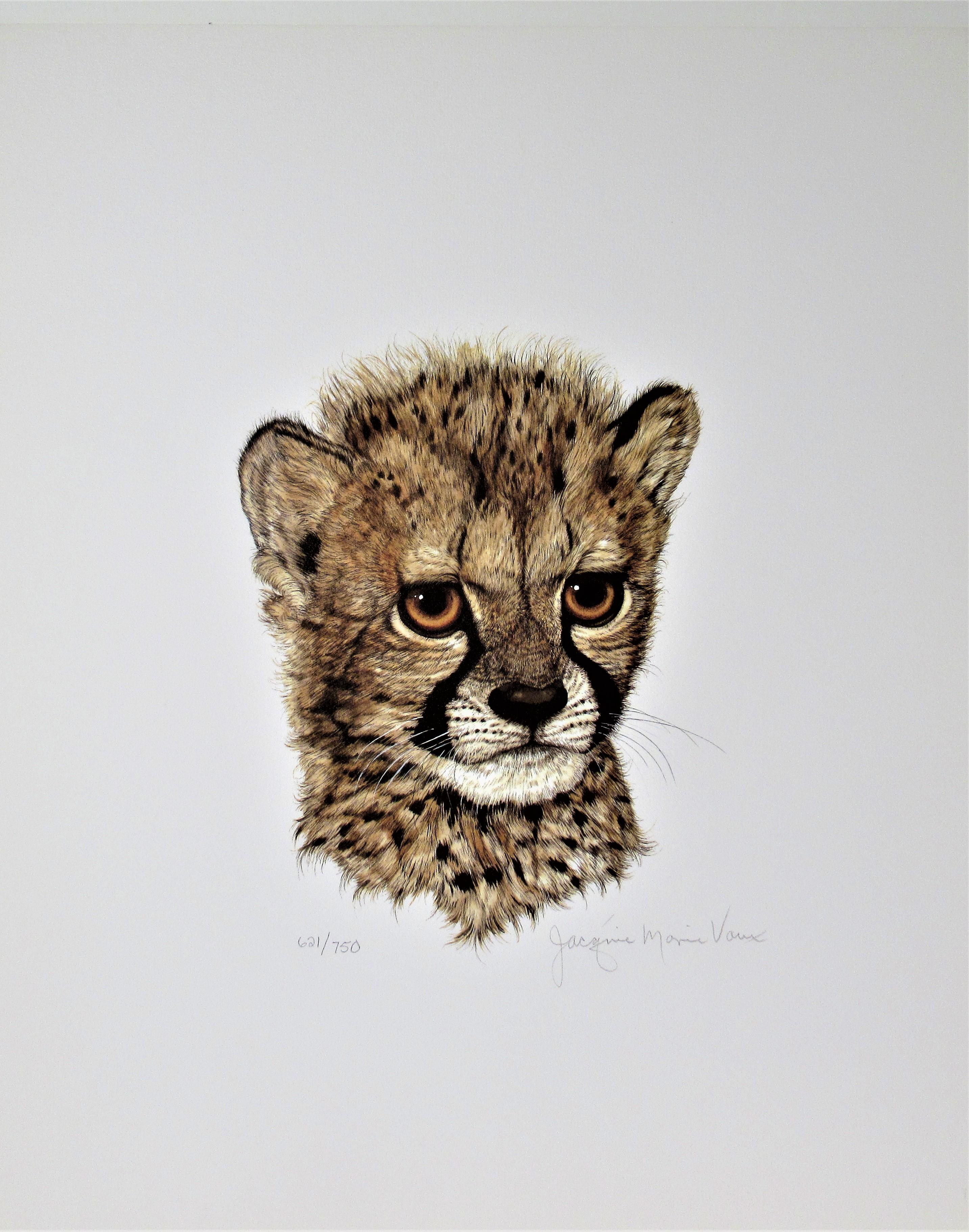 Jacquie Marie Vaux Figurative Print - Leopard's Cub