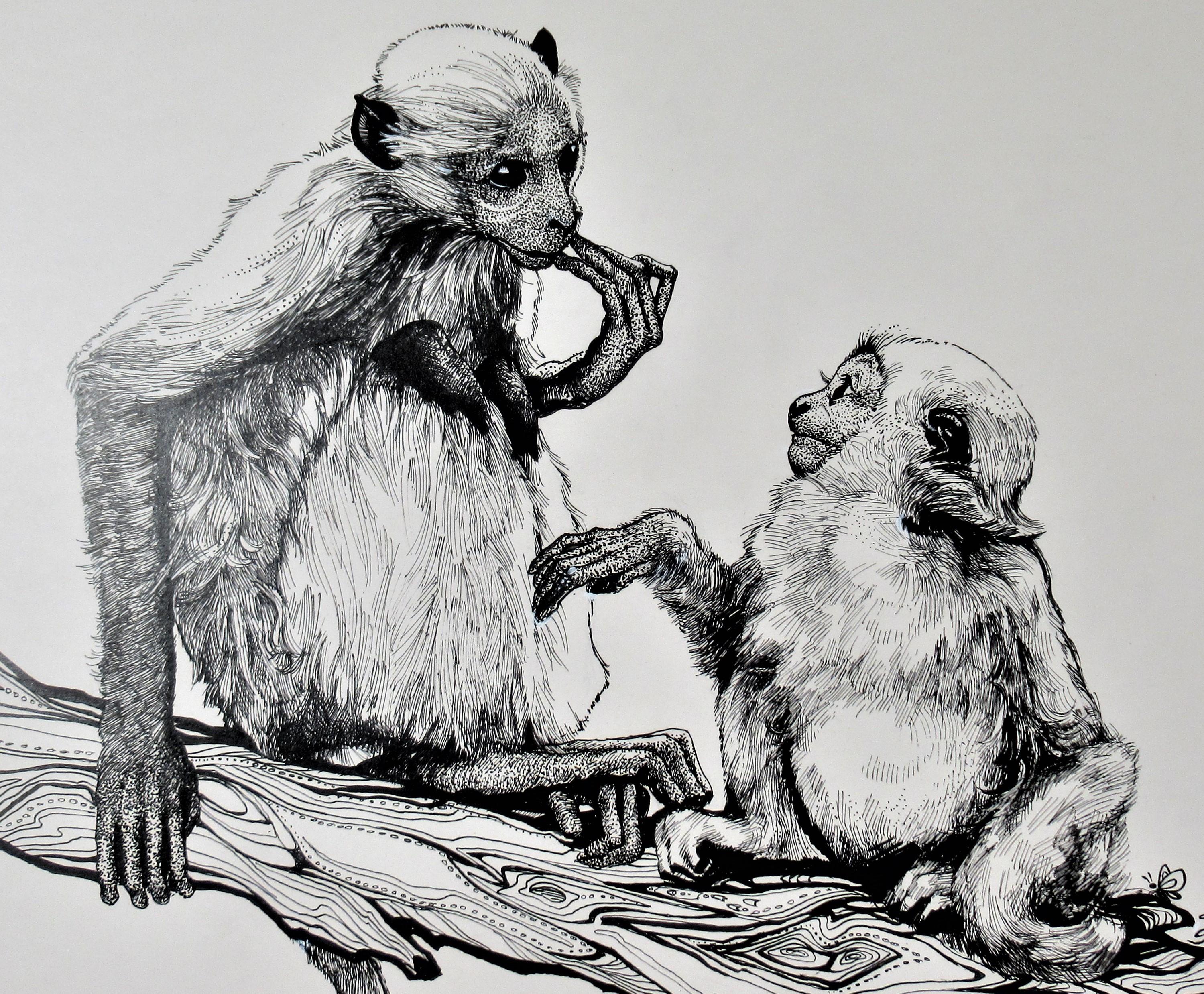 Two Monkeys - Art by Lynn Gertenbach