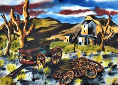 "The Old Carriage" Large watercolor