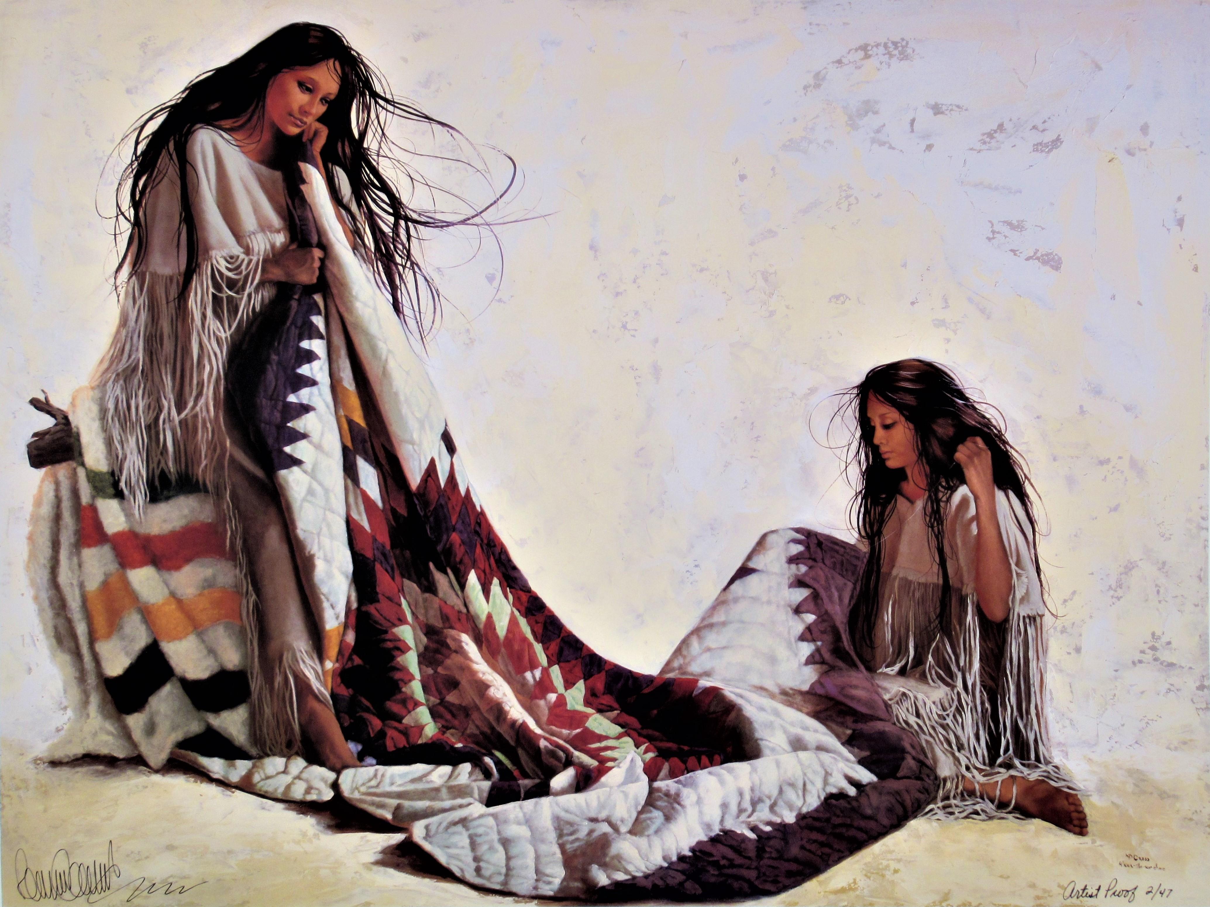 Penni Anne Cross Figurative Print - The Quilt Makers