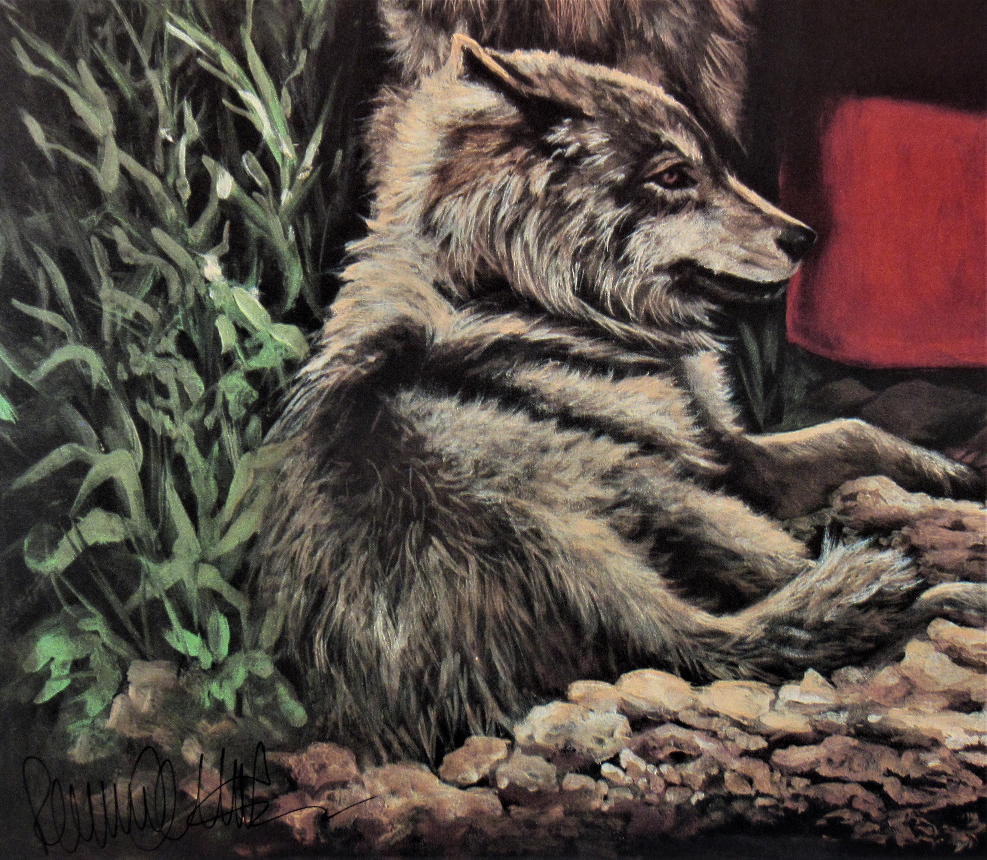  Biagoth Eecuebeh Hehsheesh-Chedah (Red Ridinghood and her Wolves) - Realist Print by Penni Anne Cross