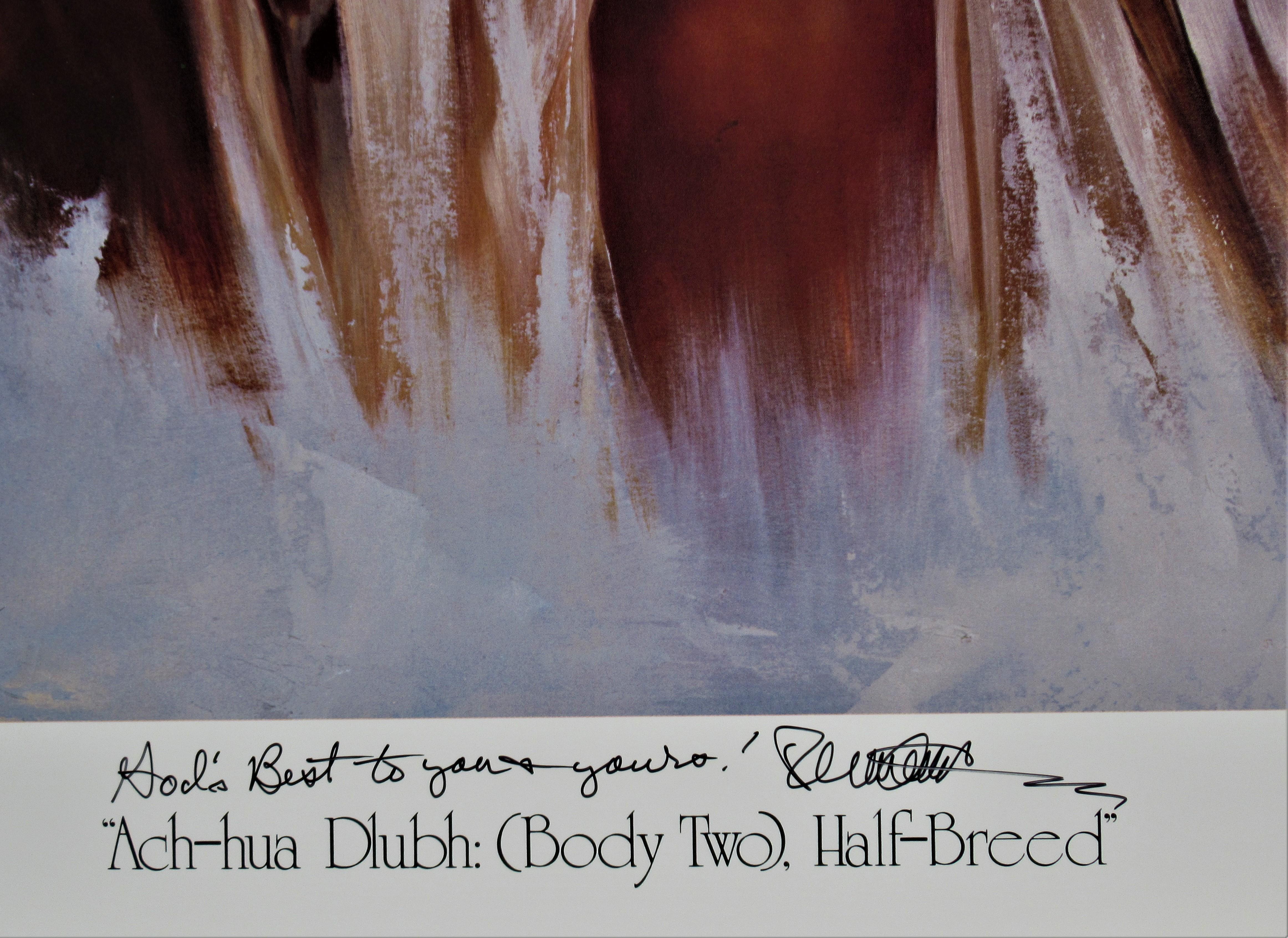 Ach-Hua Dlubh: (Body Two) Half Breed - Purple Figurative Print by Penni Anne Cross