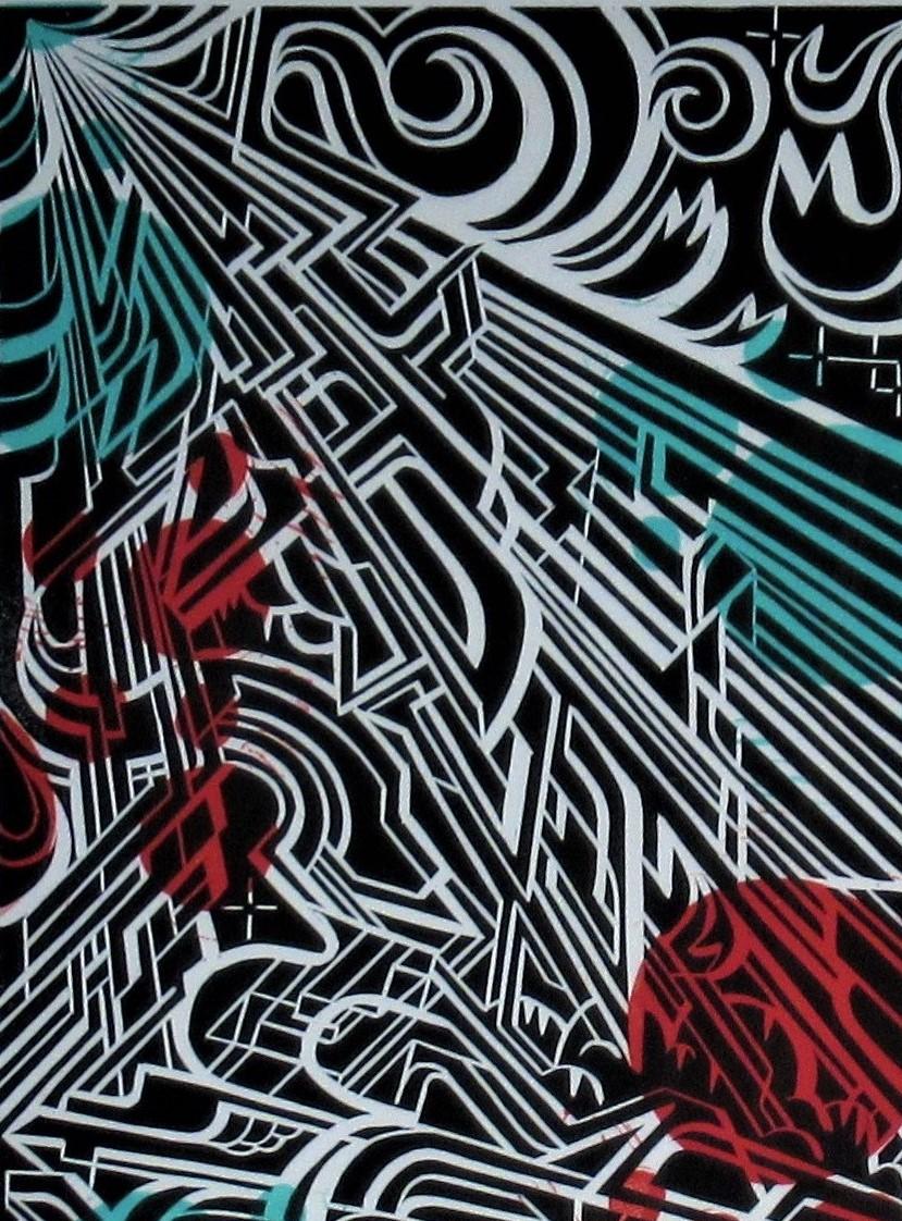 Galactika I - Abstract Print Grigio di Maxime Grossman