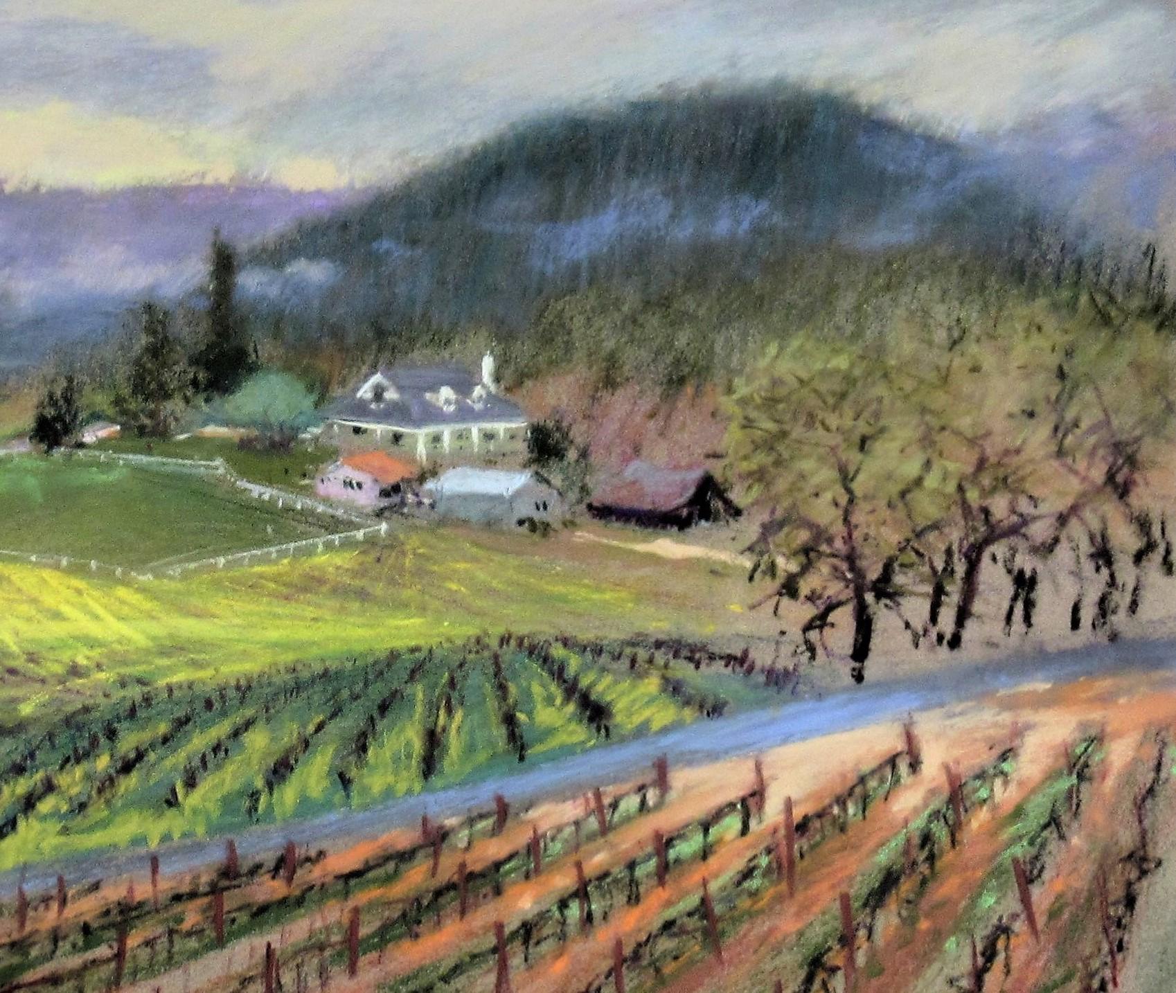 Napa Vineyard (Amerikanischer Impressionismus), Art, von Reif Erickson