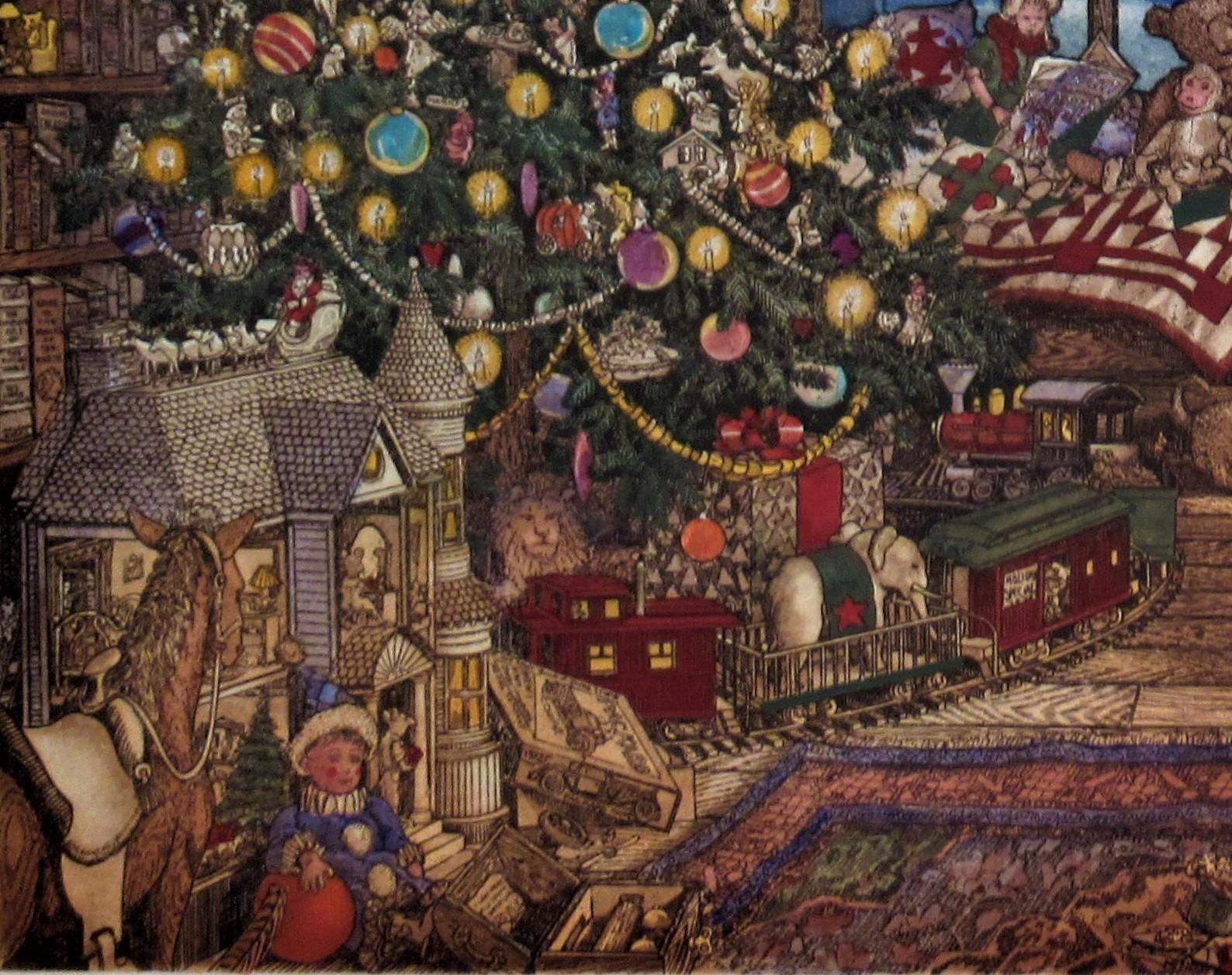 Fireside Christmas - American Realist Print by Scott Fitzgerald