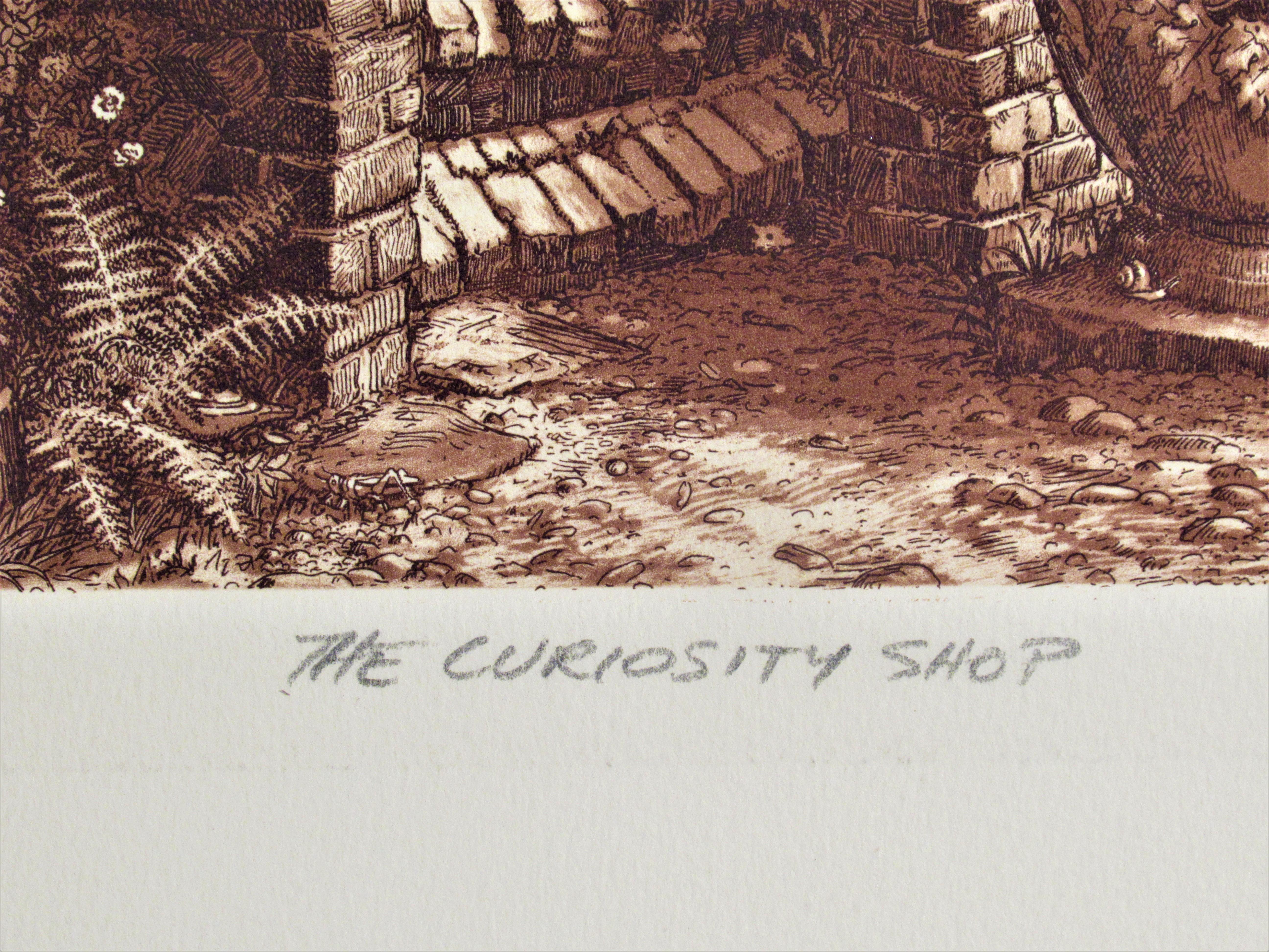The Curiosity Shop - Beige Figurative Print by Scott Fitzgerald