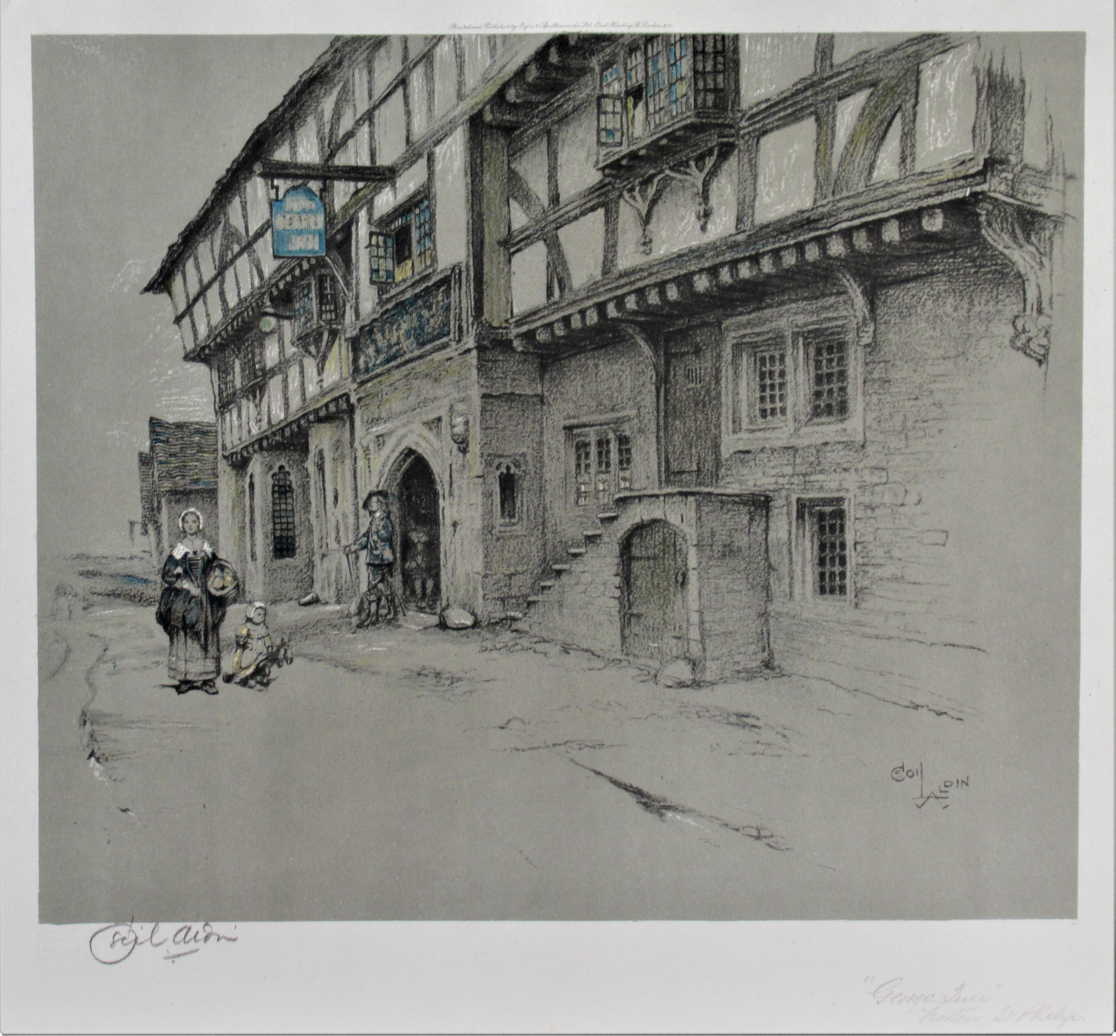 Cecil Charles Windsor Aldin Figurative Print - George Inn, Norton St. Philip
