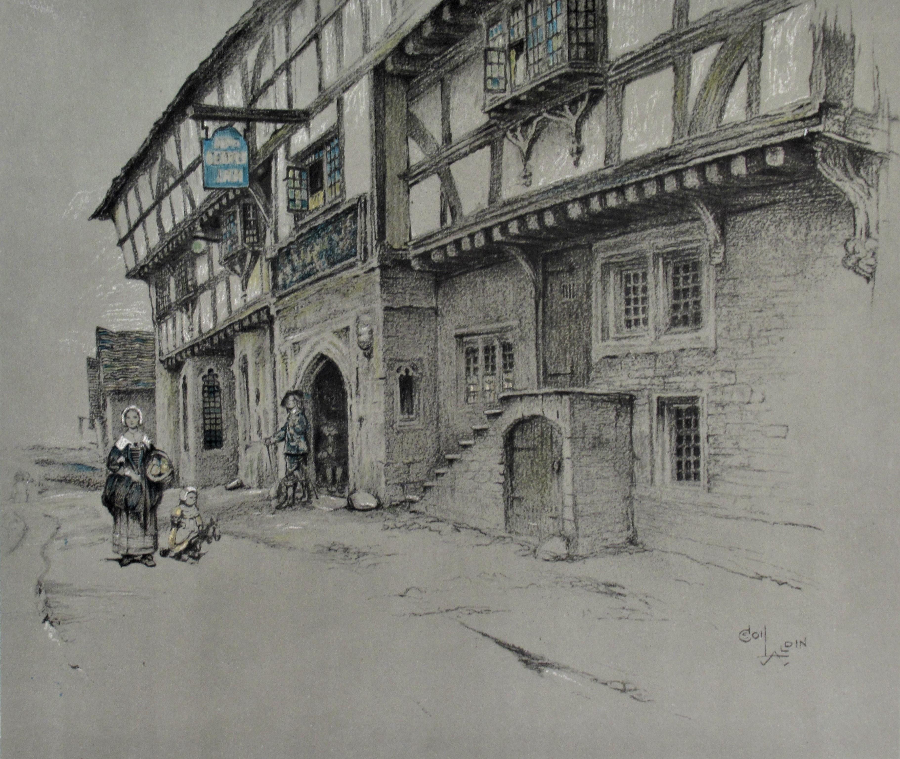 George Inn, Norton St. Philip - Print by Cecil Charles Windsor Aldin