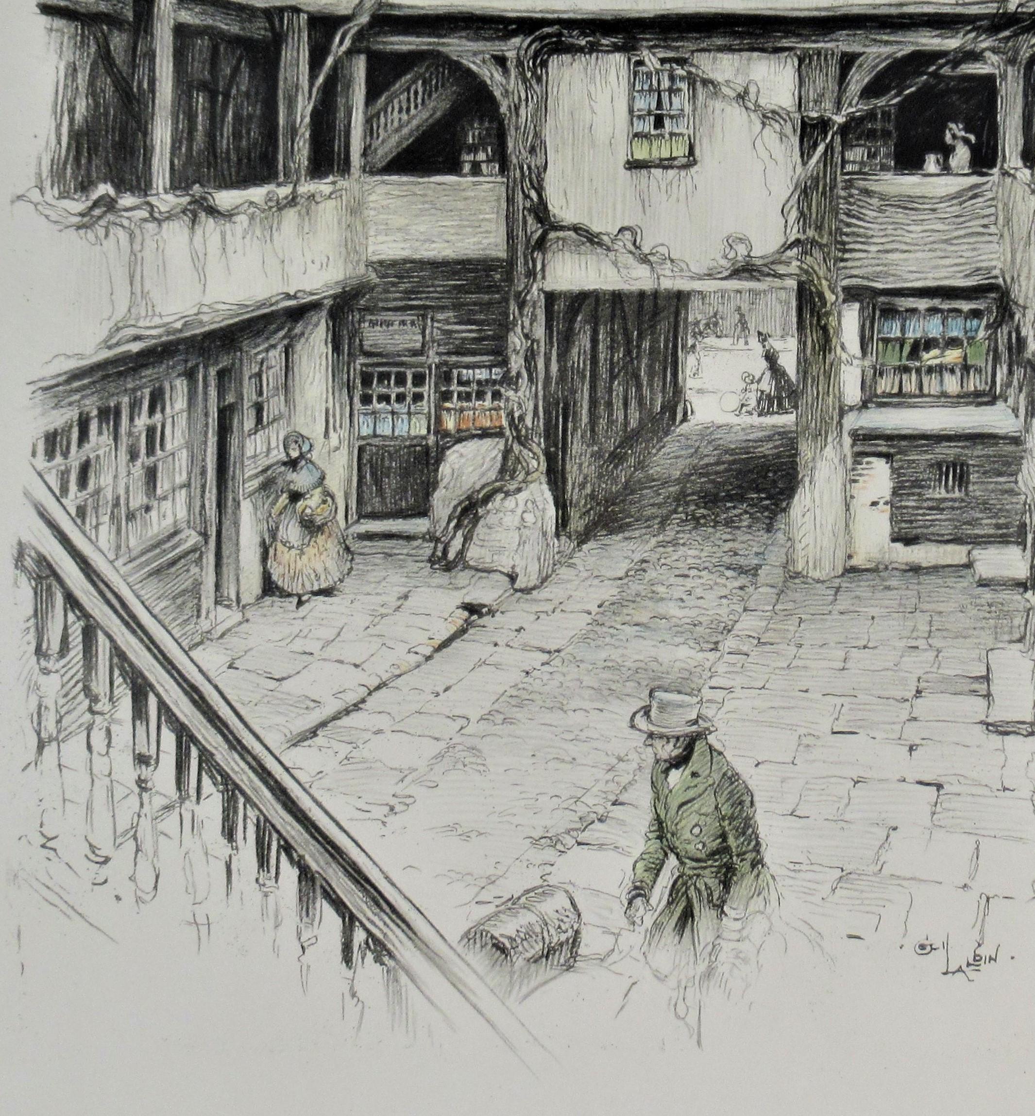 New Inn, Gloucester - Print by Cecil Charles Windsor Aldin