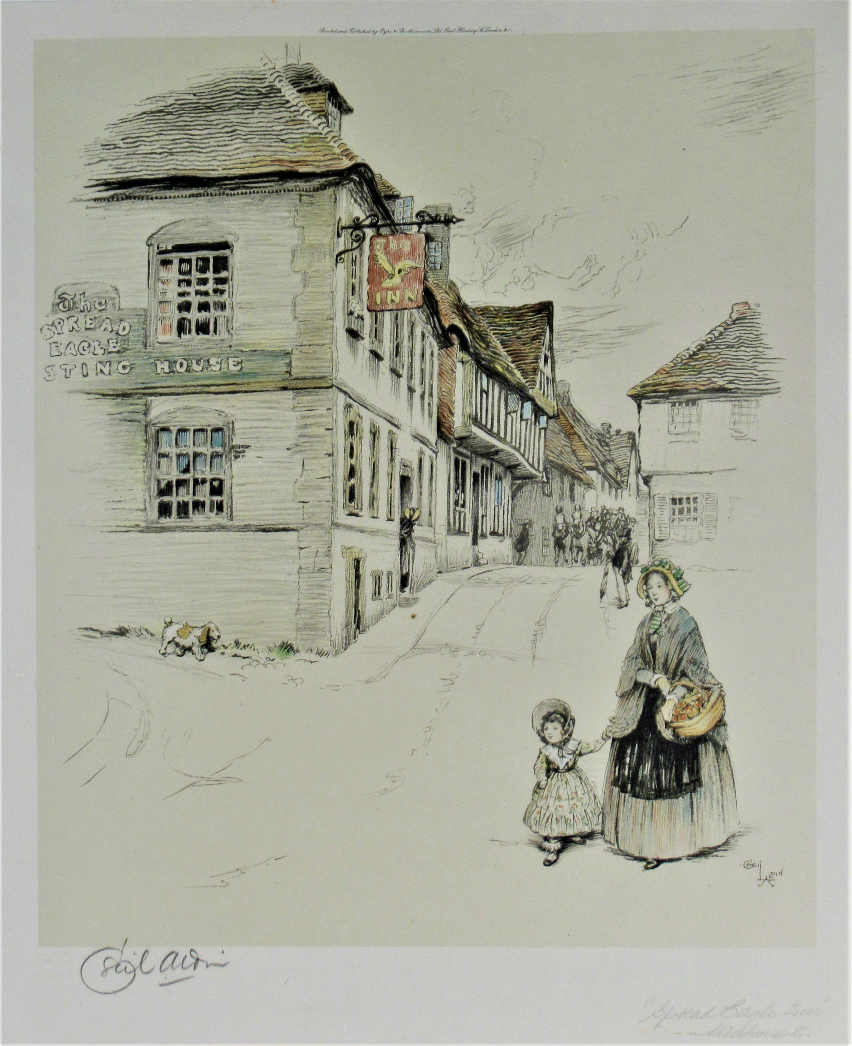 Cecil Charles Windsor Aldin Figurative Print - Spread Eagle Inn, Midhurst