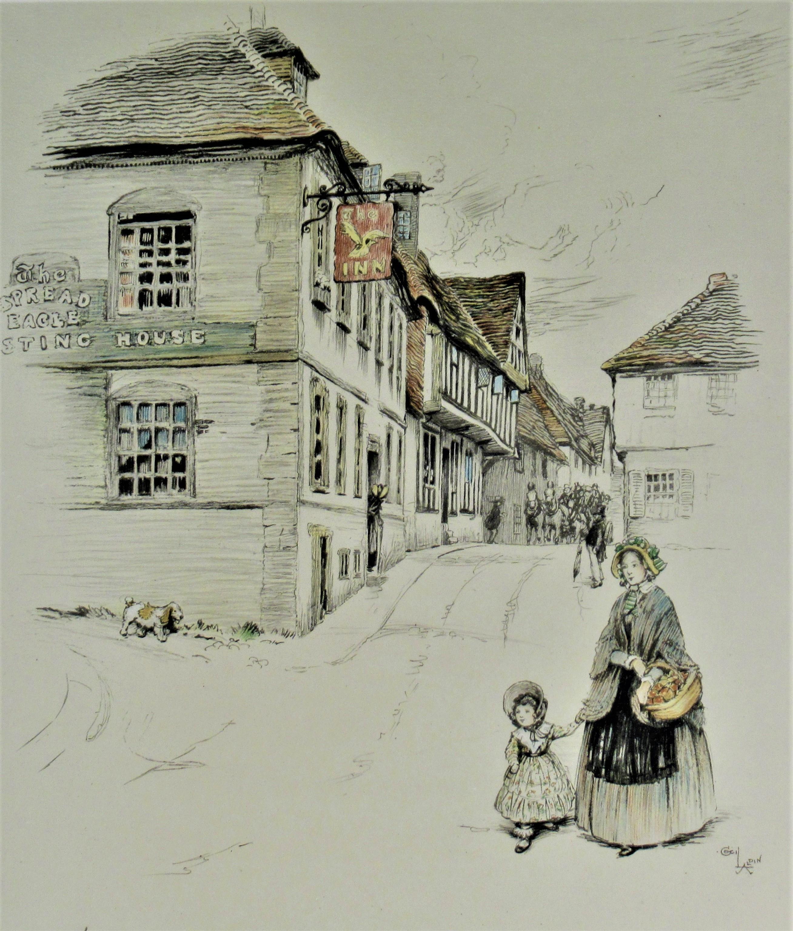 Spread Eagle Inn, Midhurst - Print by Cecil Charles Windsor Aldin