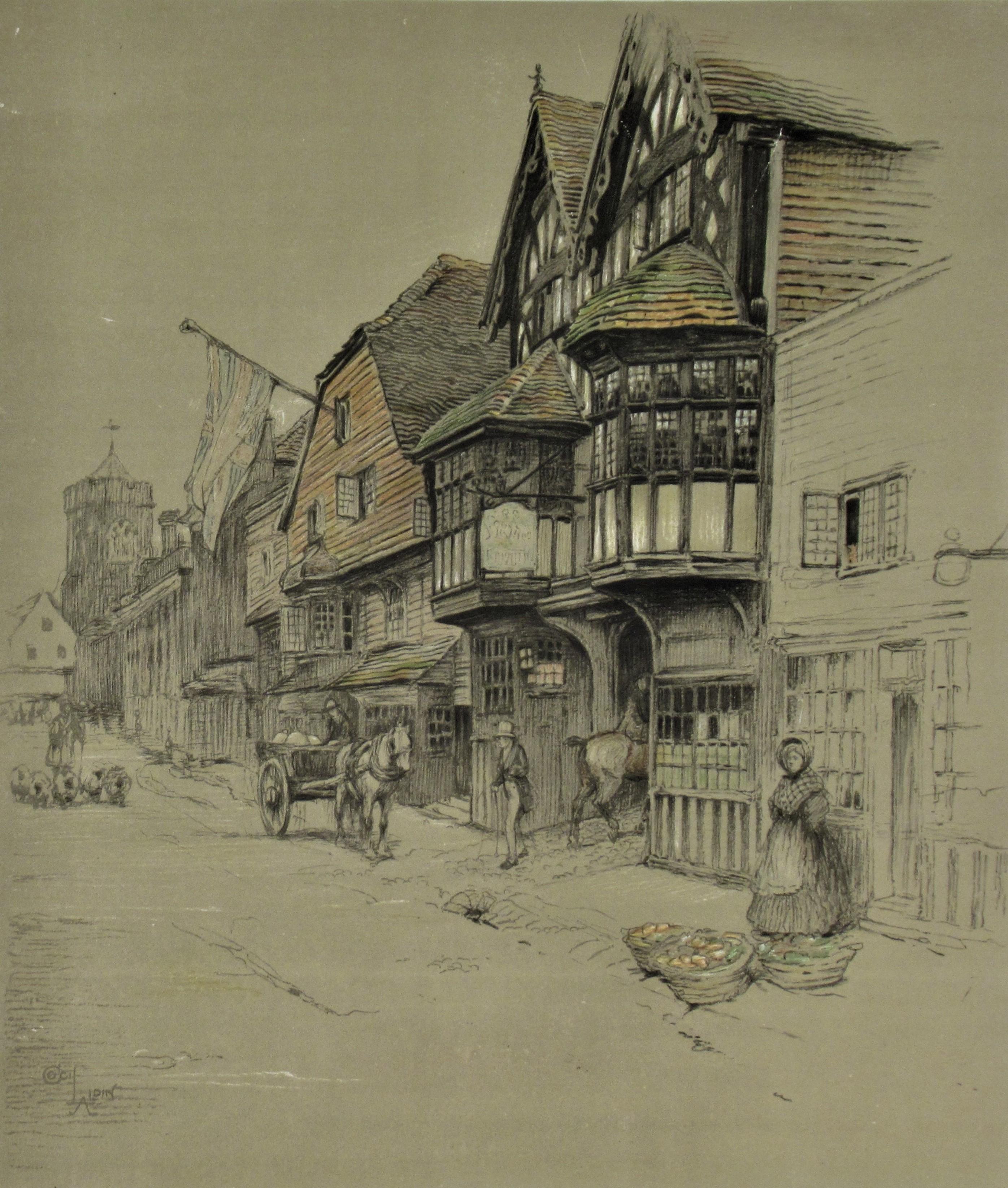 George Inn, Salisbury - Print by Cecil Charles Windsor Aldin