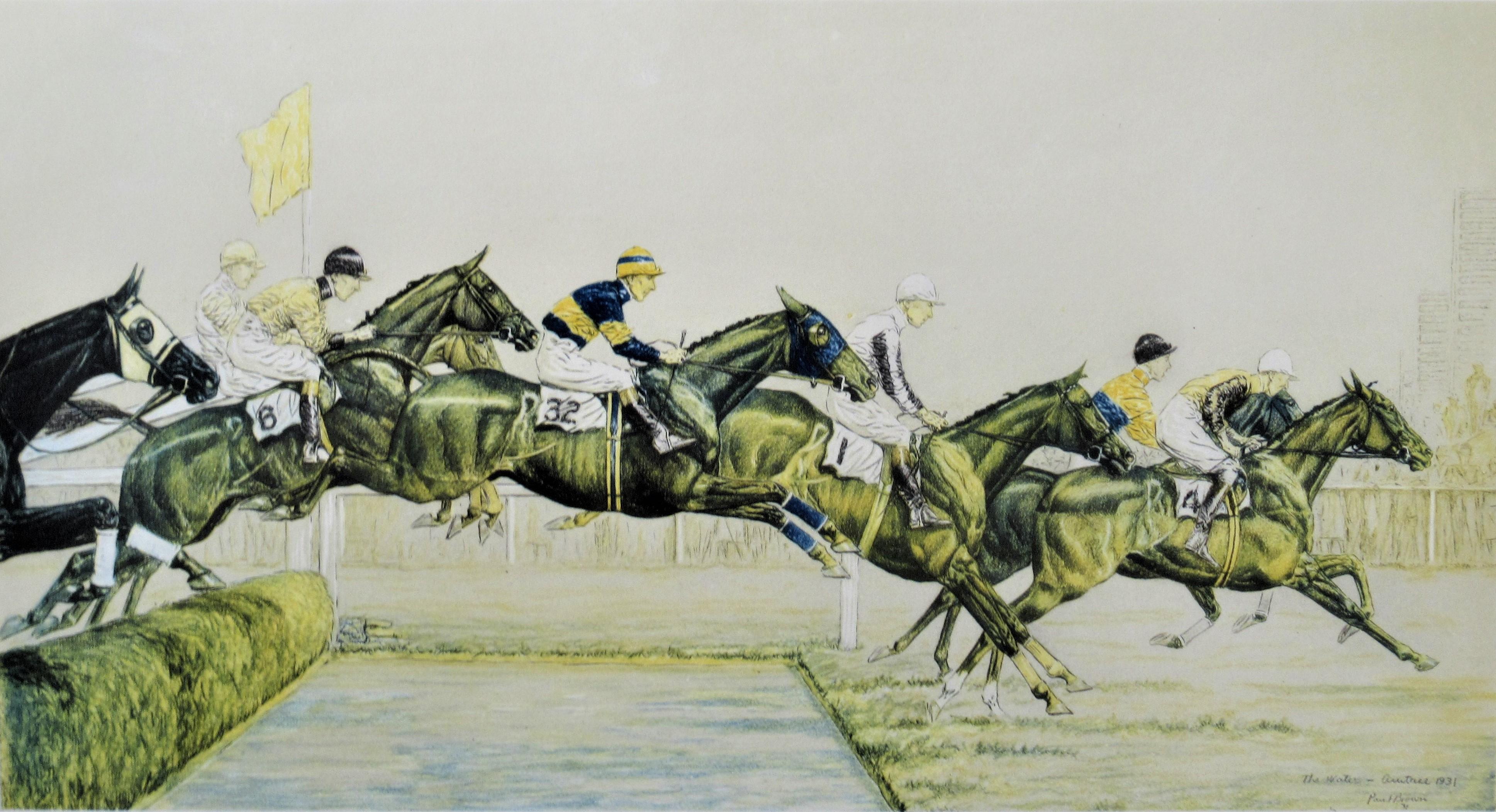 The Water Jump of the Grand National of 1931 - Print by Paul Desmond Brown