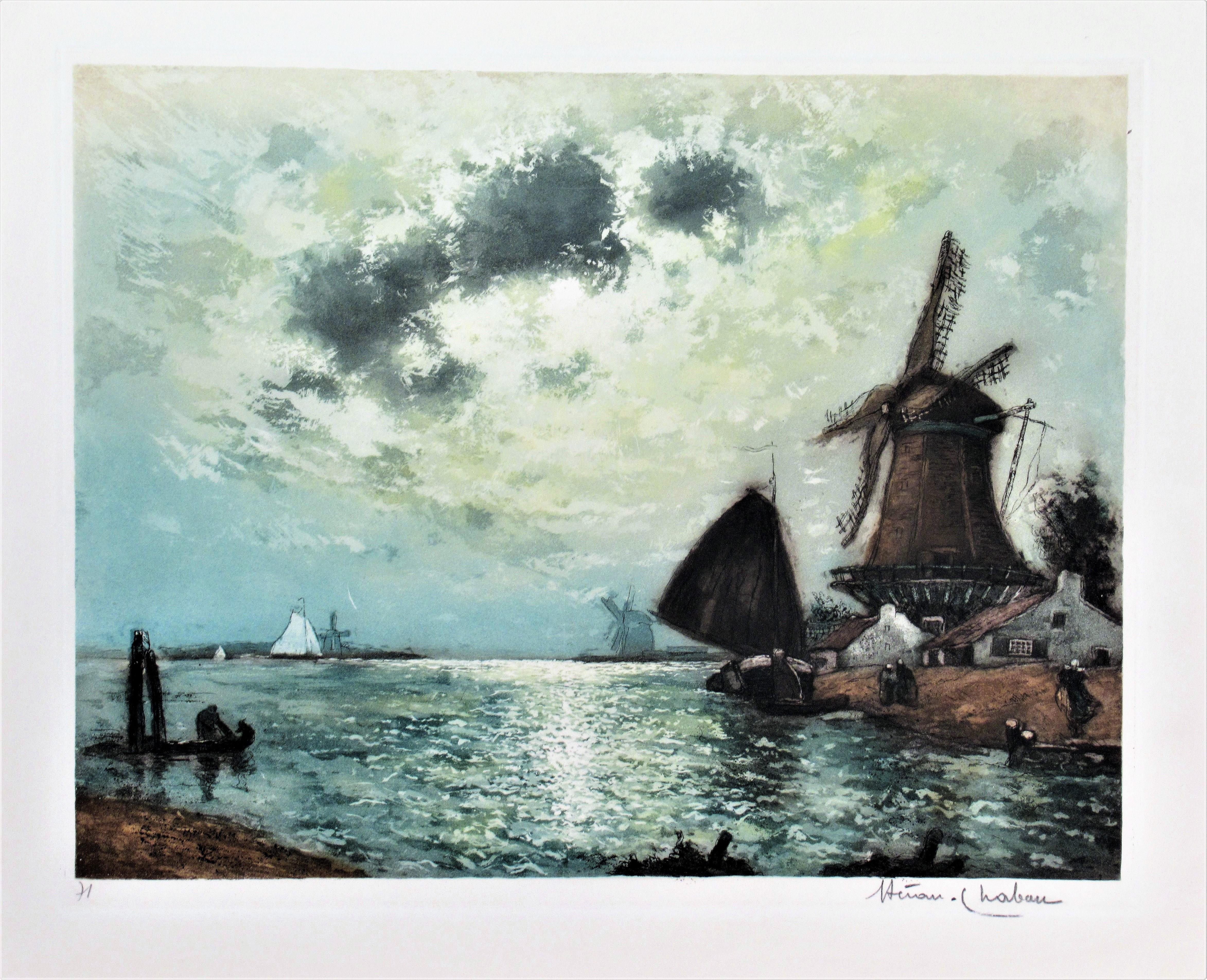 Heran Chaban Landscape Print - l'Entree du Port, Netherland