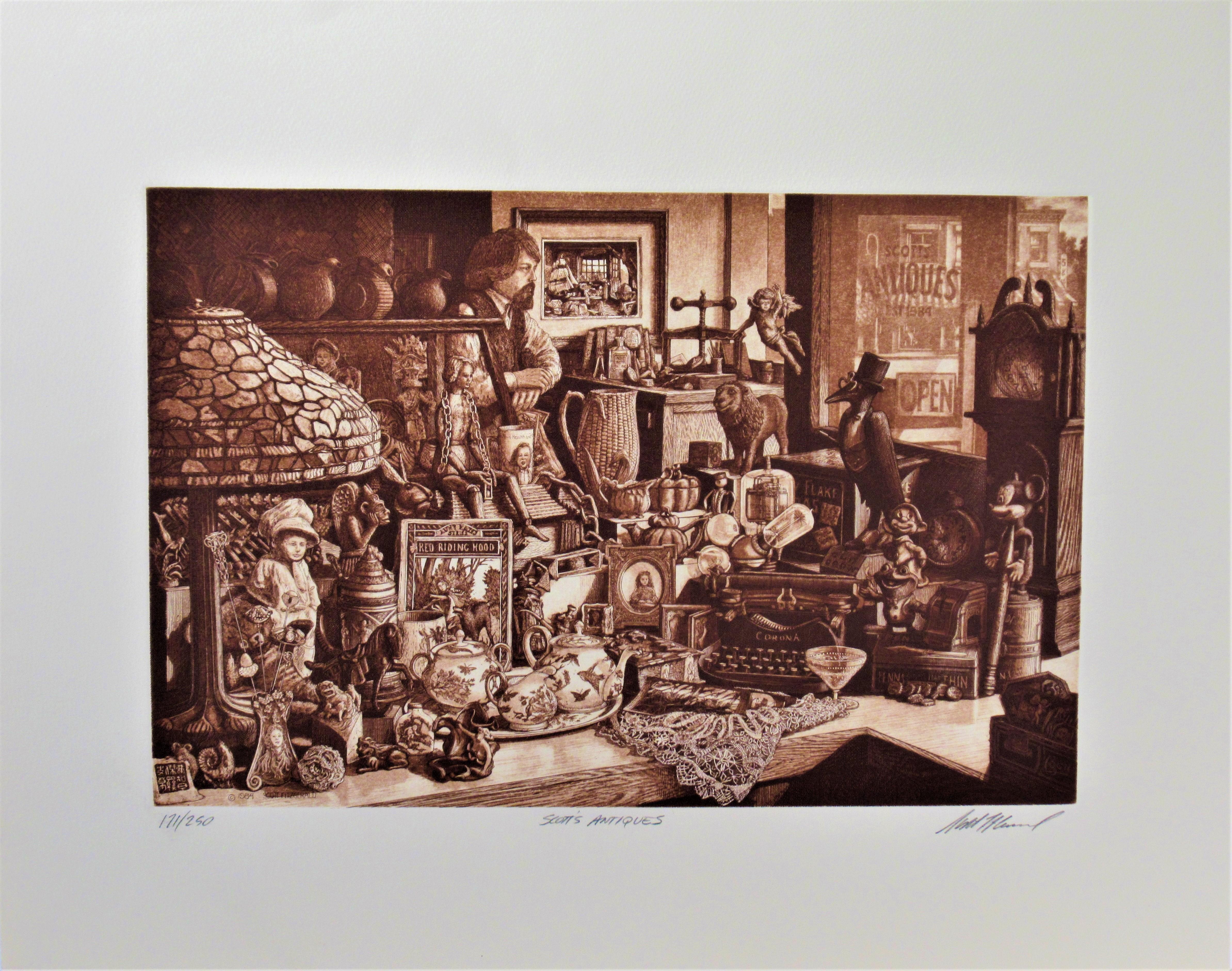 Scott Fitzgerald Interior Print - Scott's Antiques