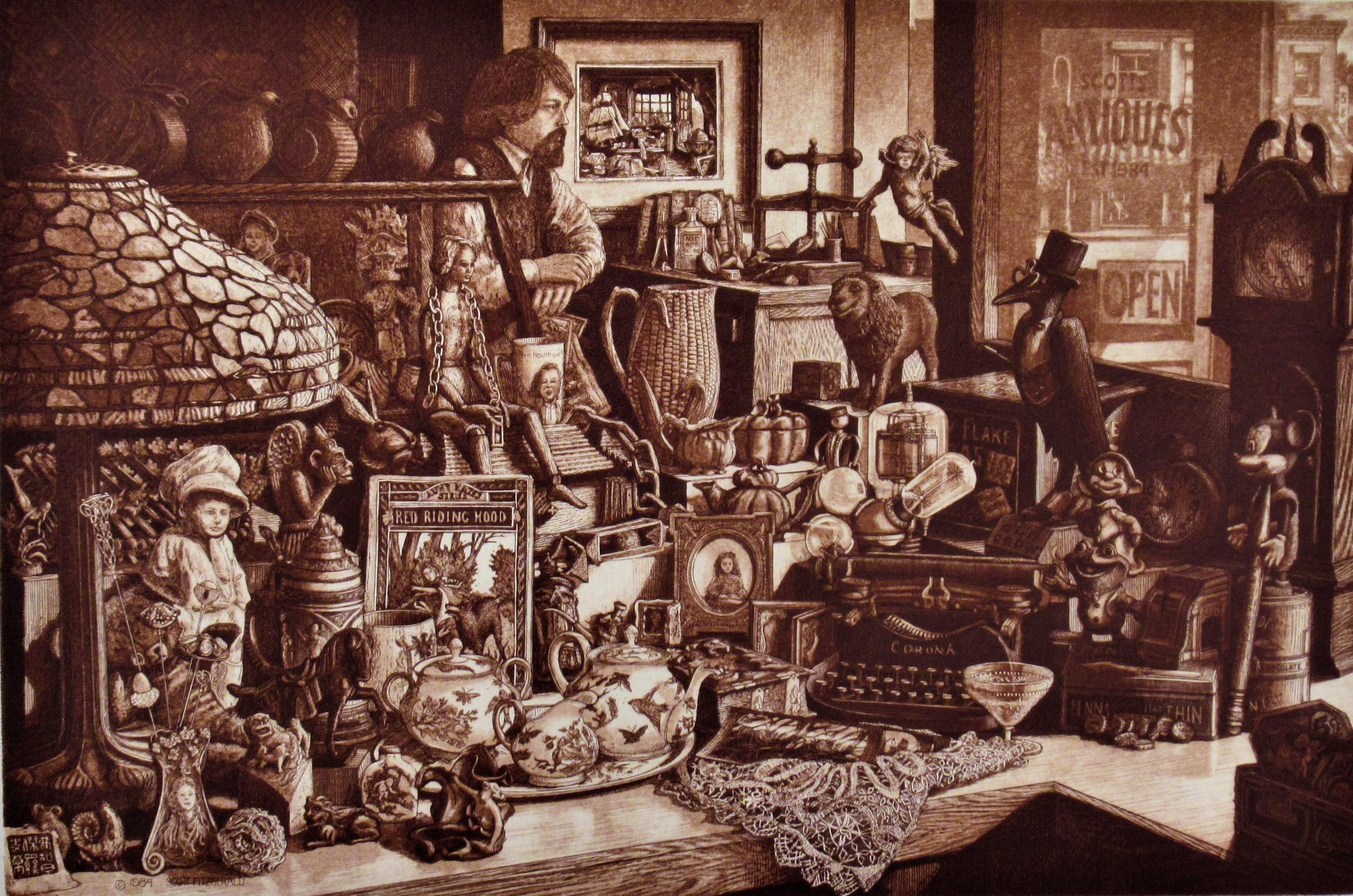 Scott's Antiques - Print by Scott Fitzgerald